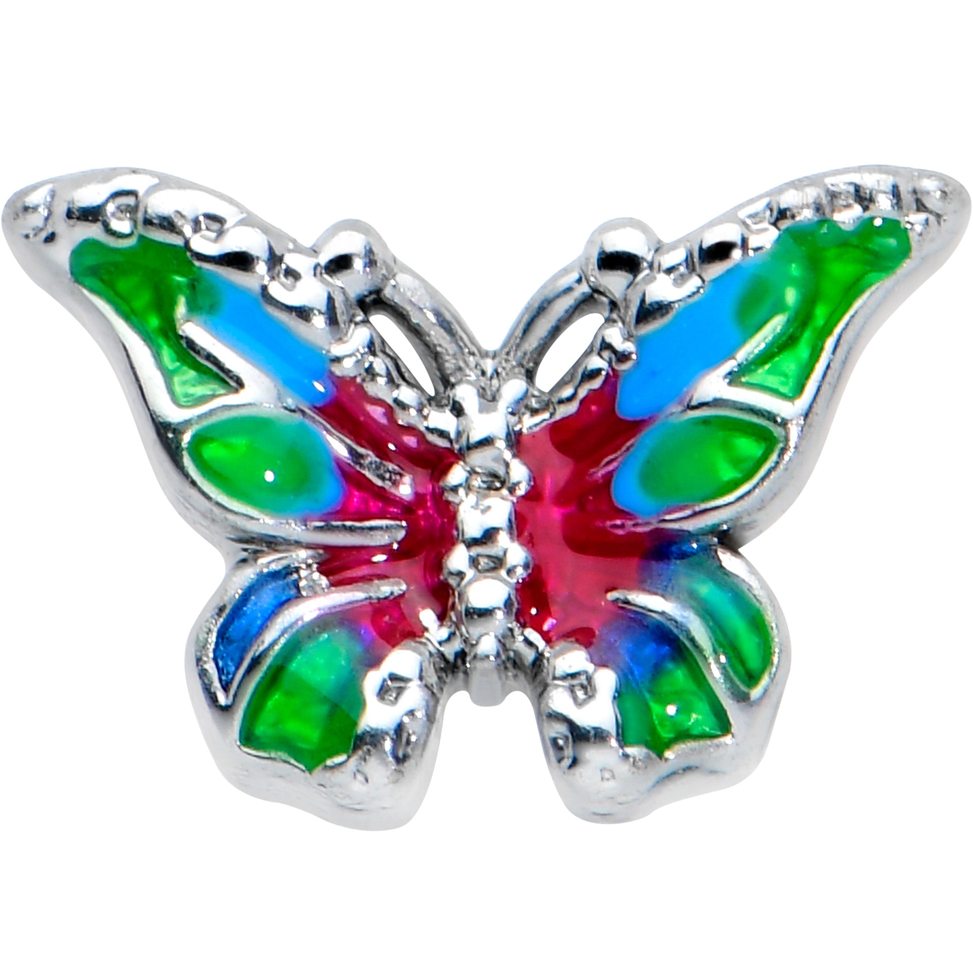 20G 1/4 Bright Beauty Textured Butterfly Nose Bone