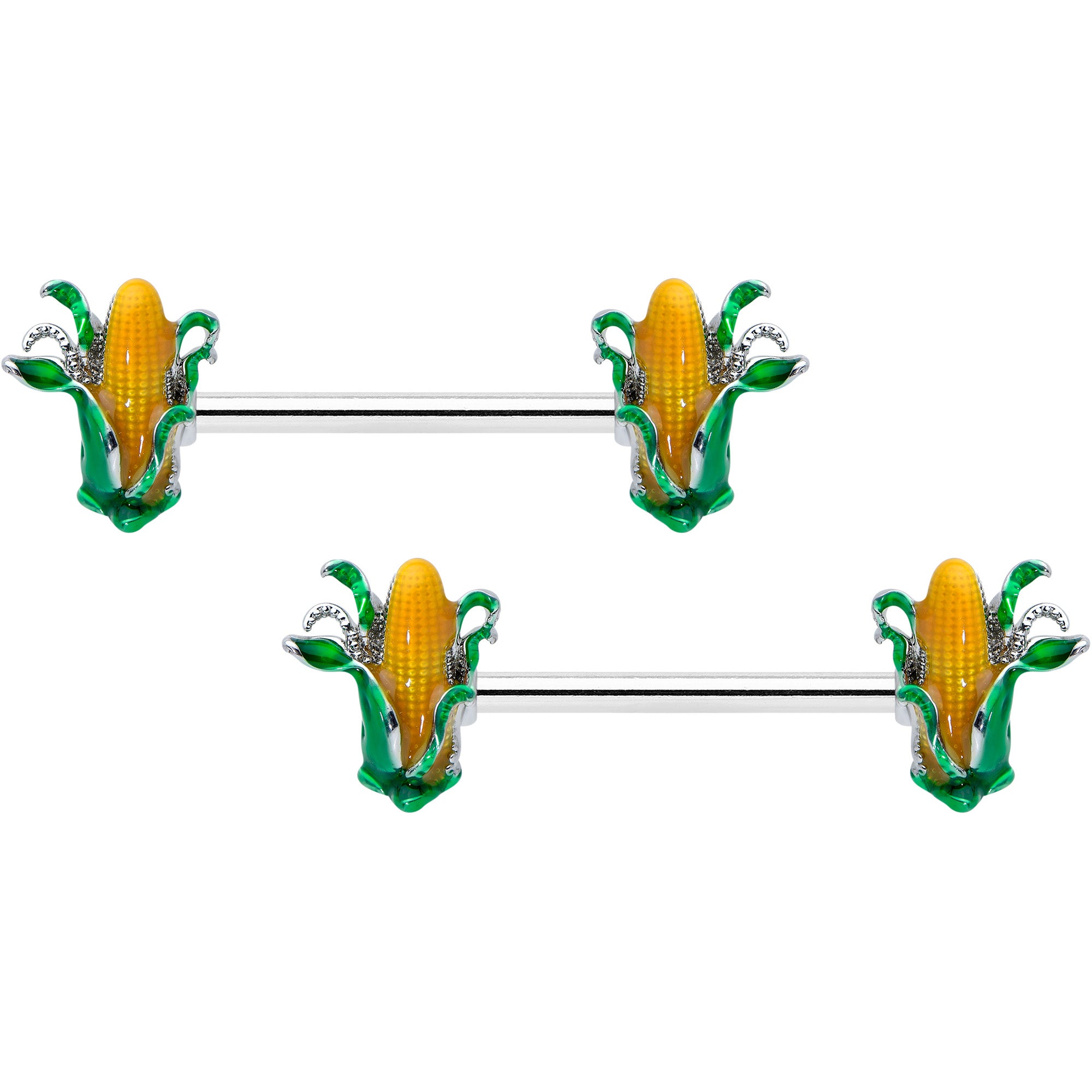 14G 9/16 Corn on the Cob Summer Barbell Nipple Ring Set