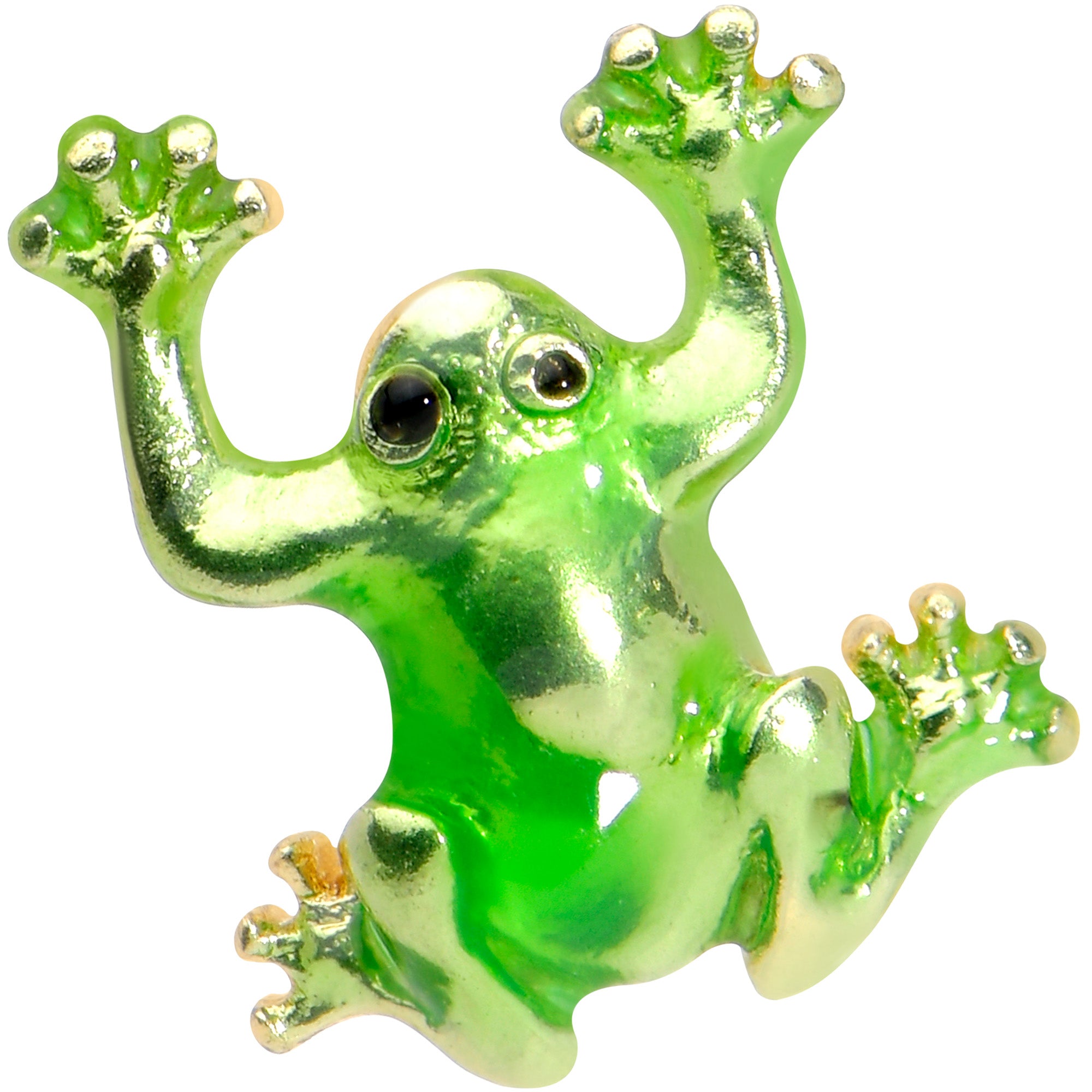 16G 5/16 Gold Tone Green Tree Frog Labret Monroe Tragus