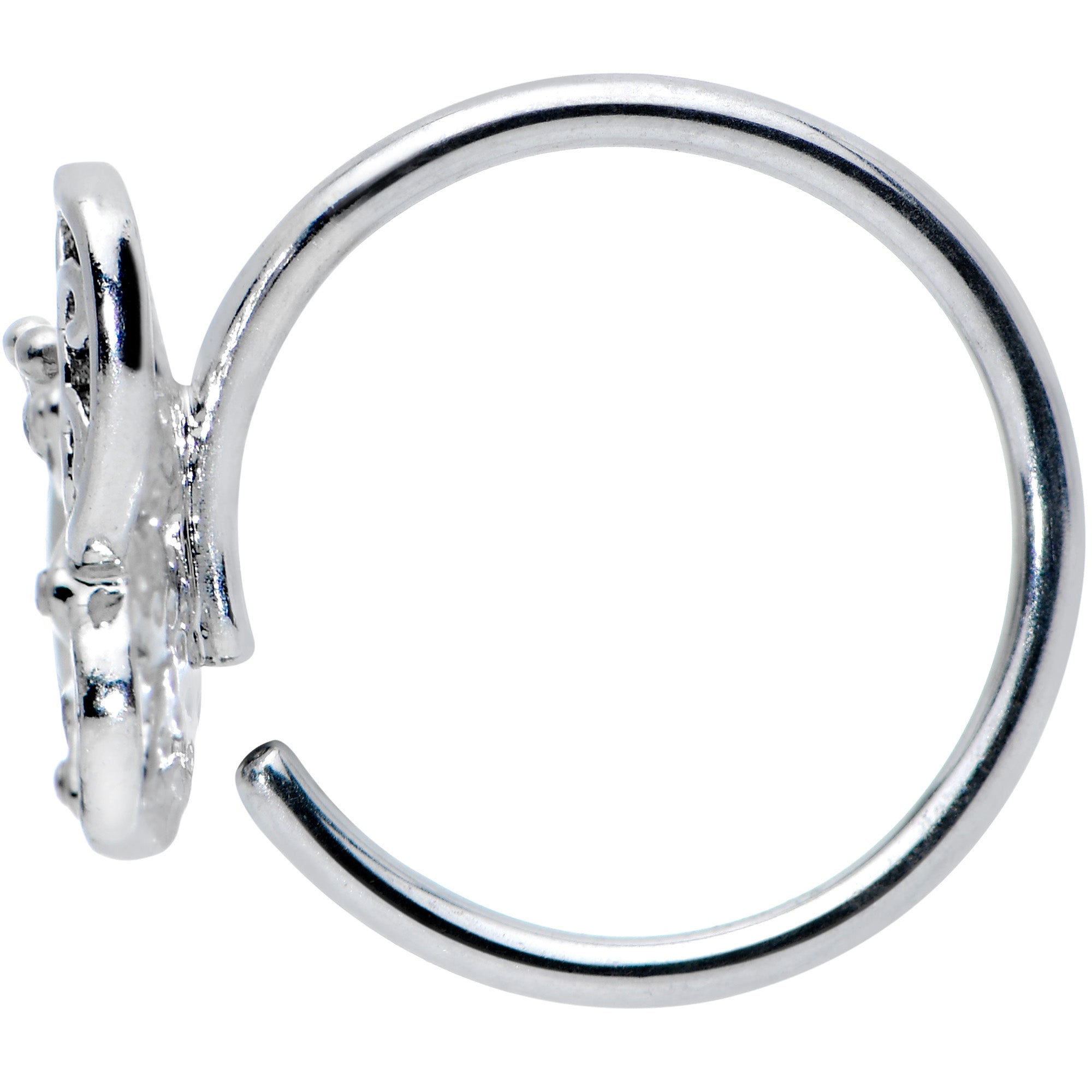 20G 5/16 Pink Gem Lacy Butterfly Nose Hoop