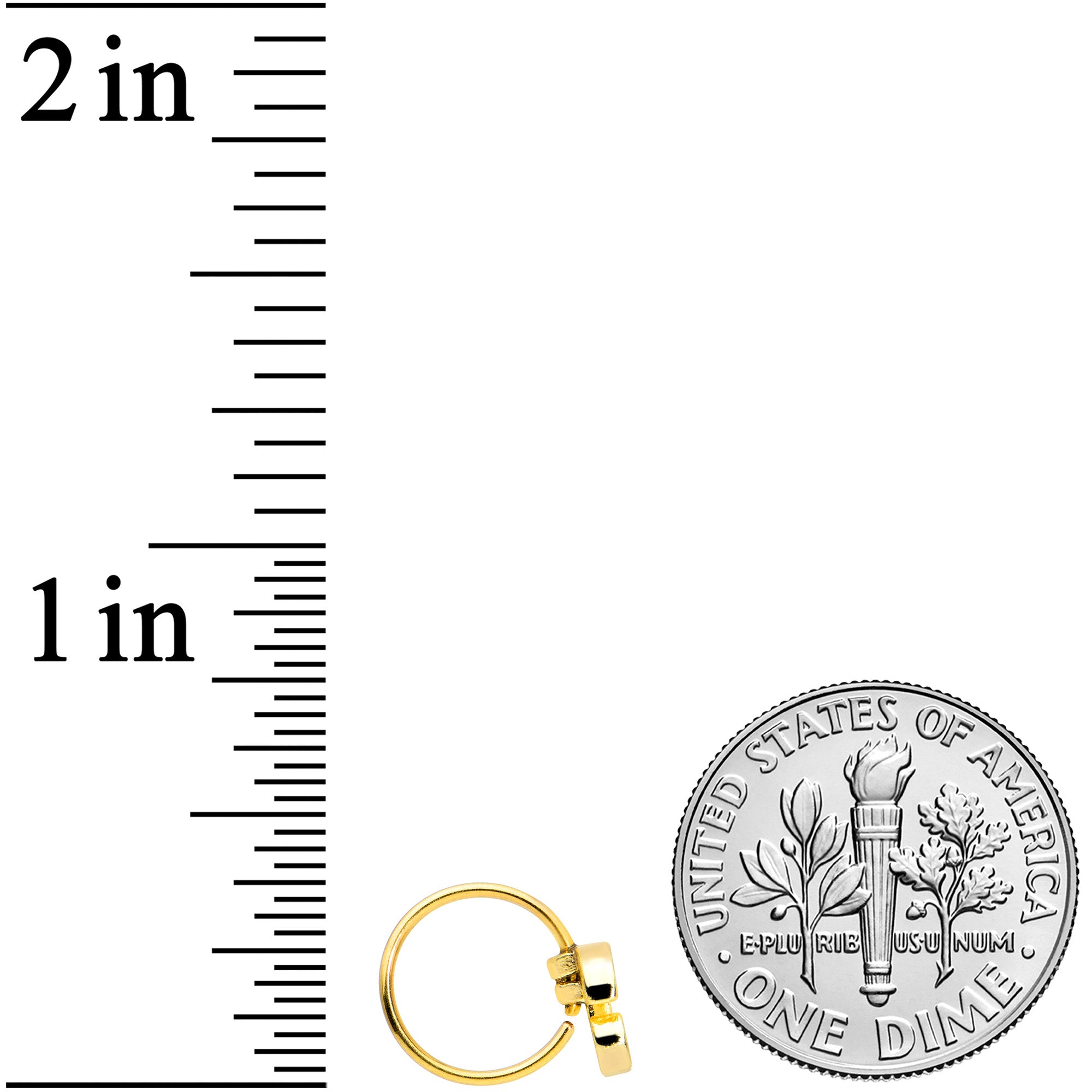 20G 5/16 Clear Purple Gem Gold Tone Very Cherry Nose Hoop