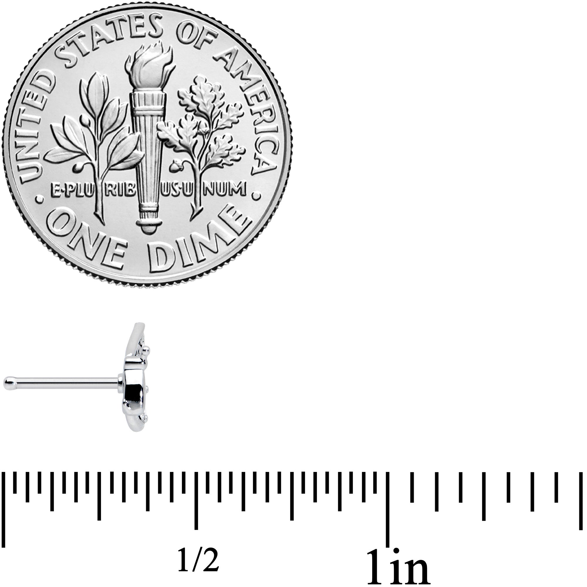 20G 1/4 Clear Gem Lacy Butterfly Nose Bone