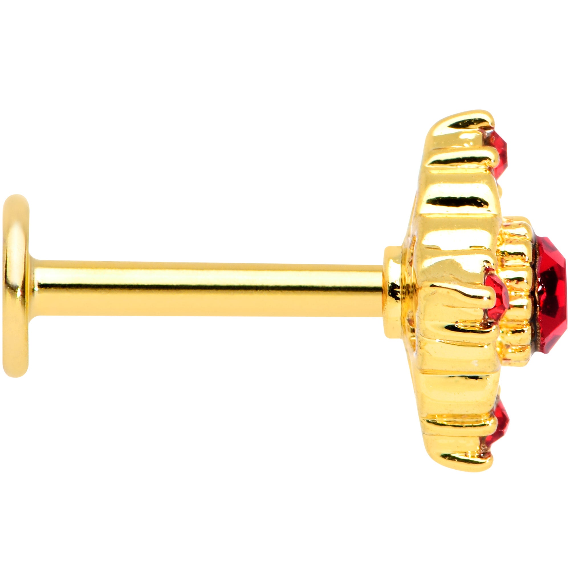 16G 5/16 Red Gem Gold Tone Regal Rhombus Labret Monroe Tragus
