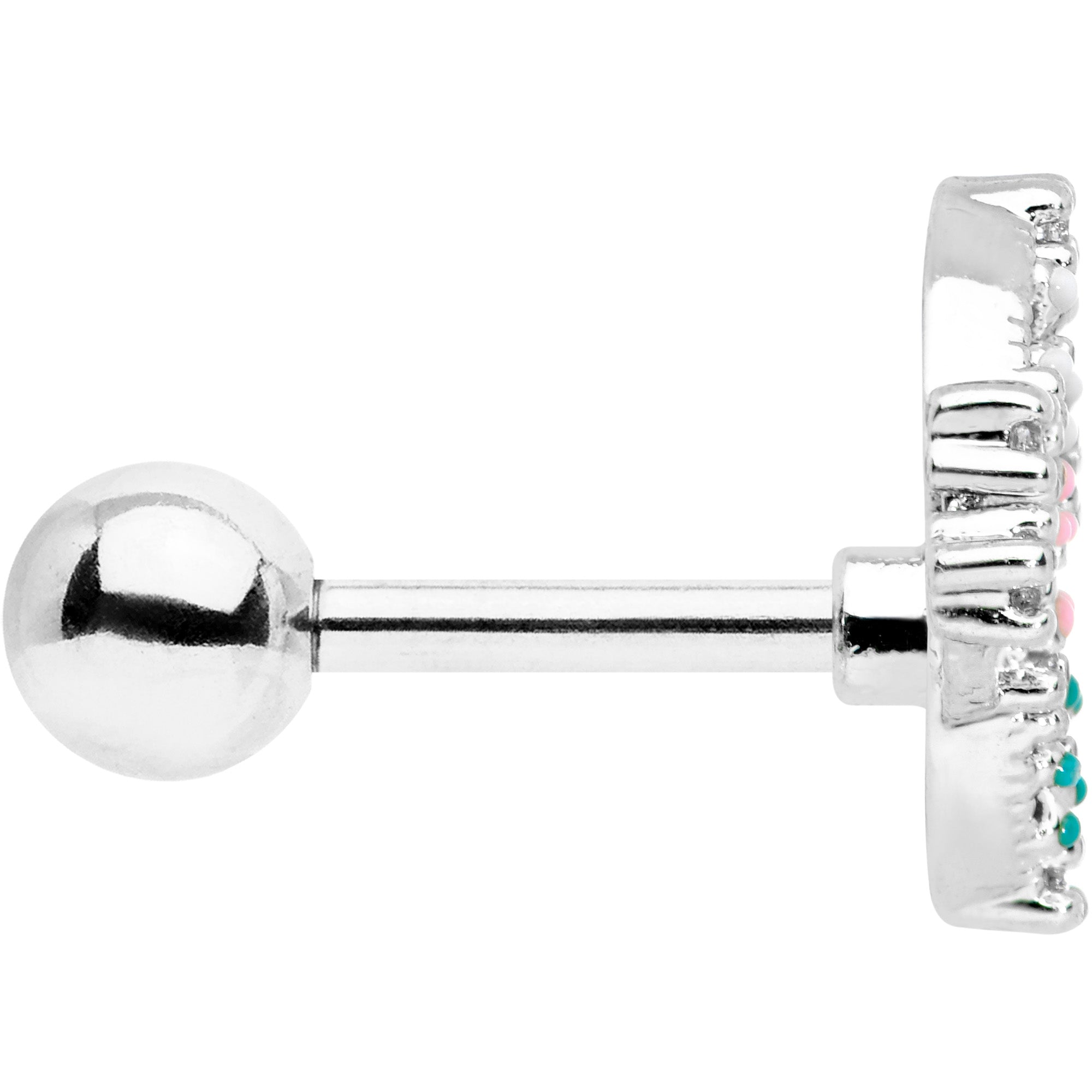 16G 1/4 Clear CZ Gem Abstract Butterfly Cartilage Tragus Earring