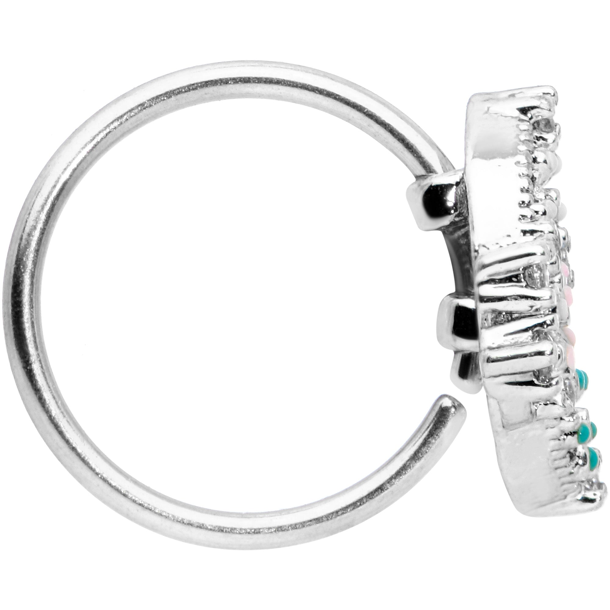 20G 5/16 Clear CZ Gem Abstract Butterfly Nose Hoop