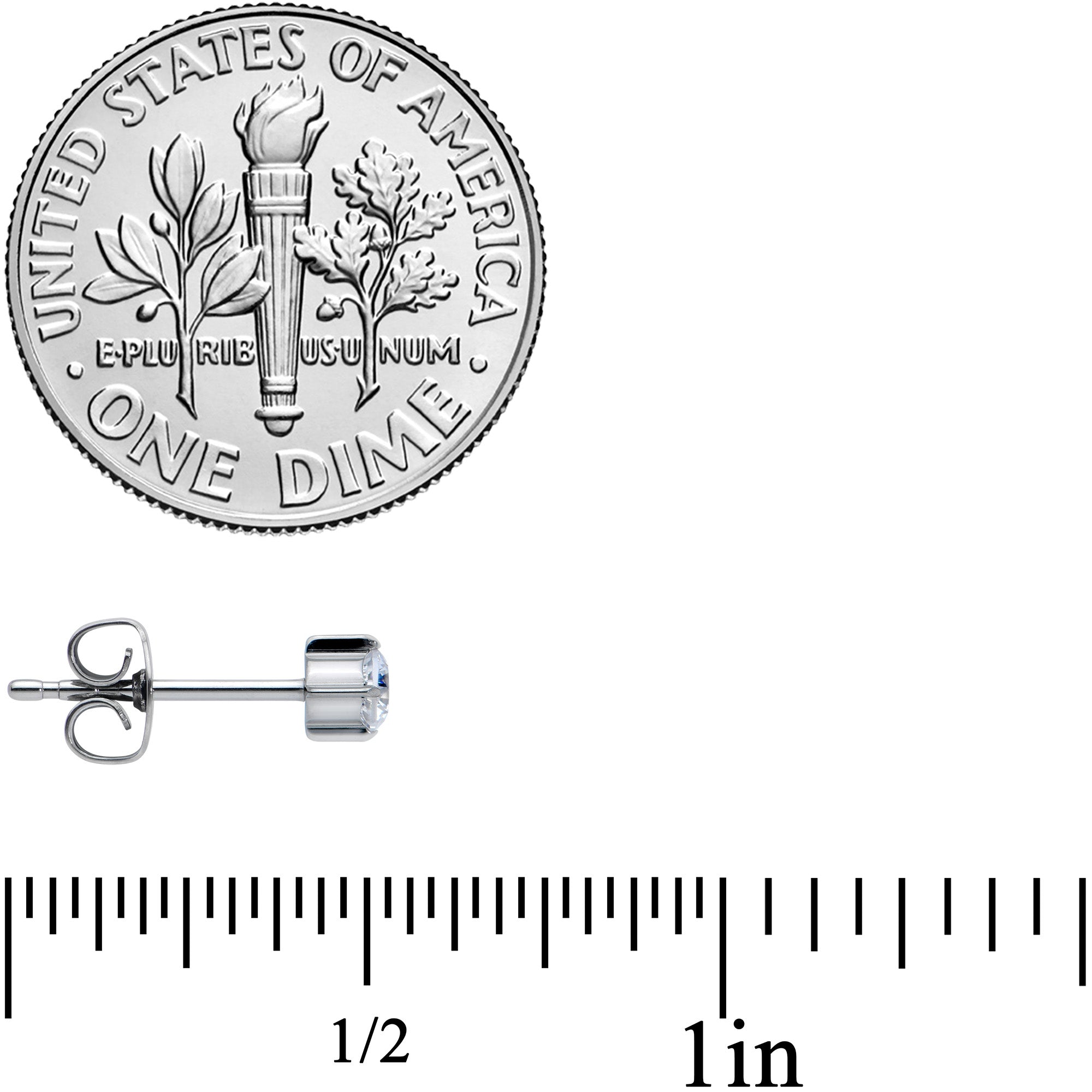 20G Clear CZ Gem 3mm G23 Titanium Post Stud Earrings