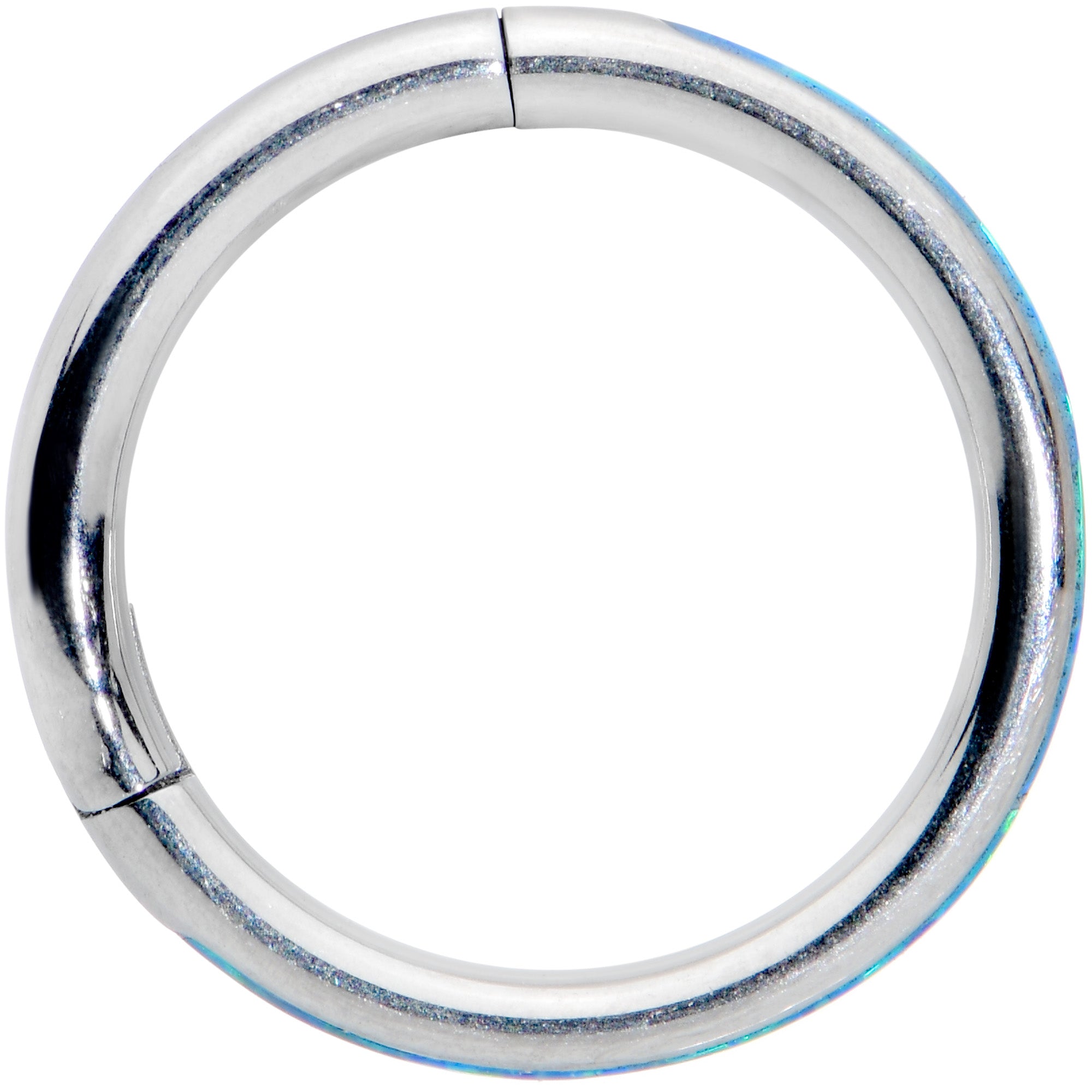 16G 5/16 Blue Synthetic Opal Forward Facing Hinged Segment Ring