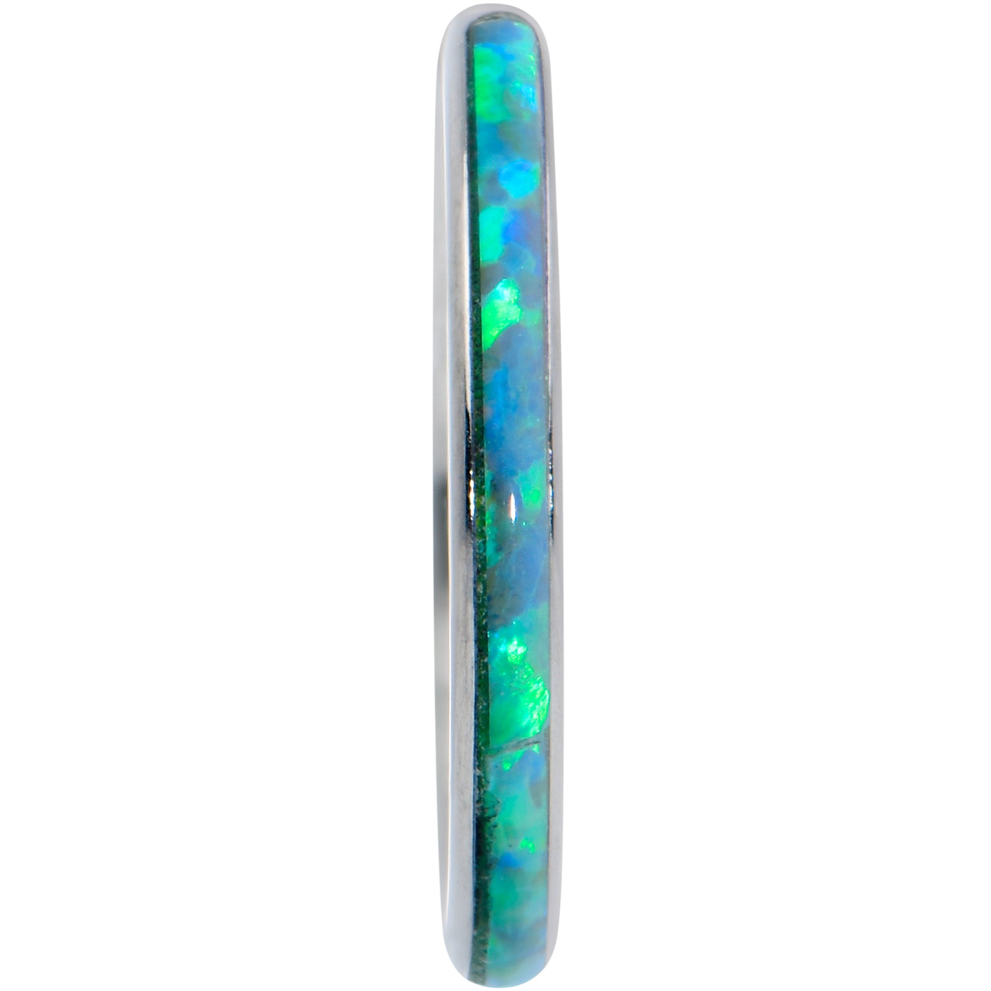 16G 5/16 Green Synthetic Opal Forward Facing Hinged Segment Ring