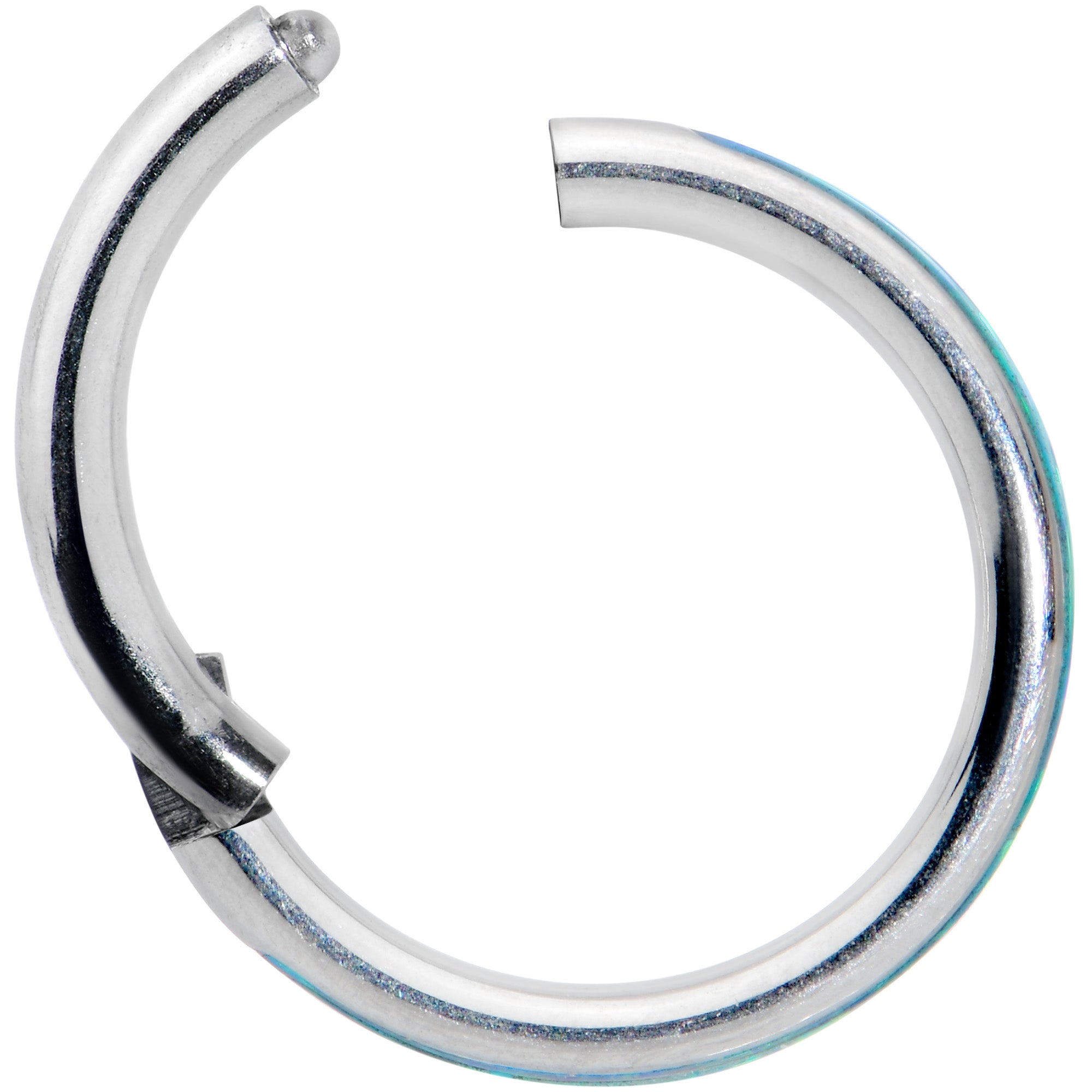 16G 5/16 Green Synthetic Opal Forward Facing Hinged Segment Ring