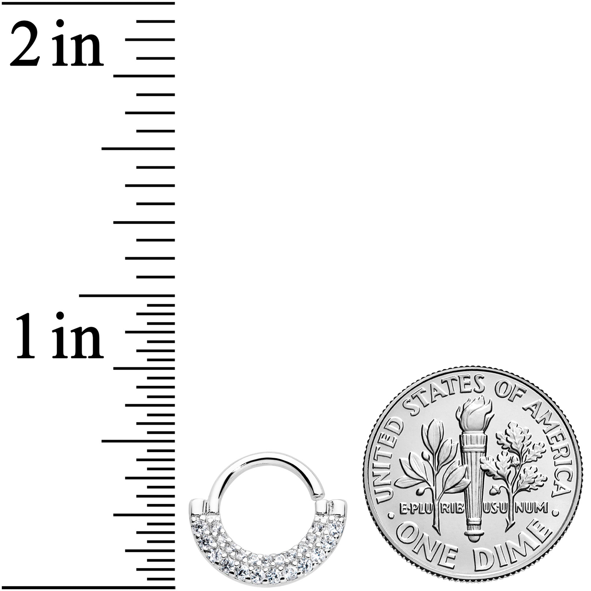 16G 5/16 Clear CZ Gem Double Drama Closure Ring