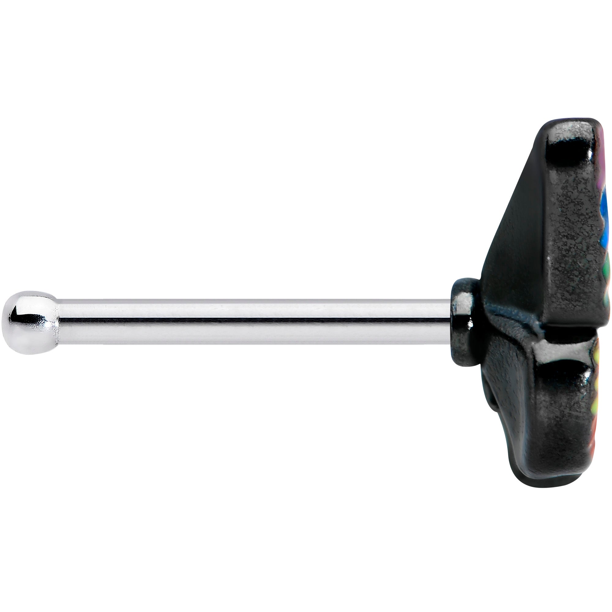 20G 1/4 Pride Rainbow Butterfly Nose Bone