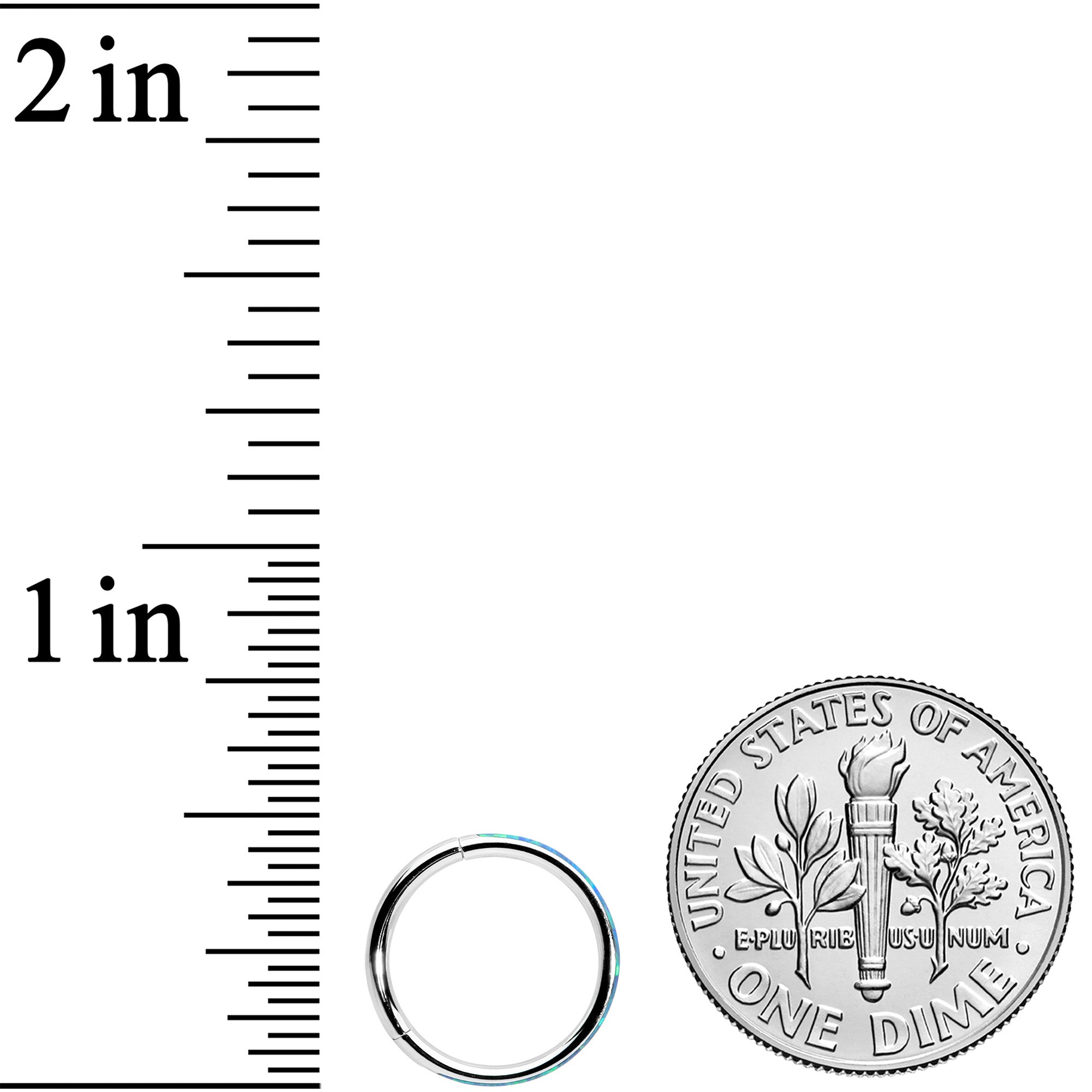 16G 3/8 Blue Synthetic Opal Sleek Forward Facing Segment Ring