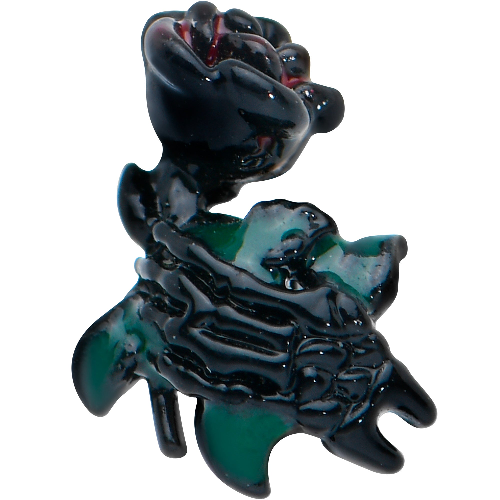 20G 7mm Black Skeleton Flower Halloween L Shape Nose Ring