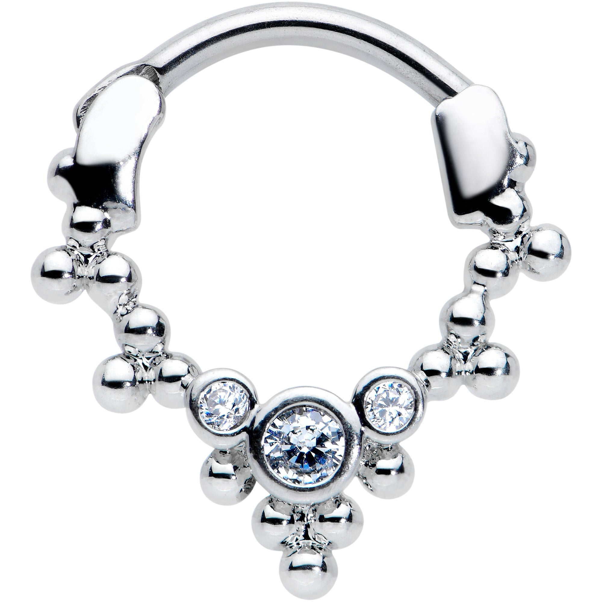 16G 5/16 Clear CZ Gem Princess Cartilage Clicker