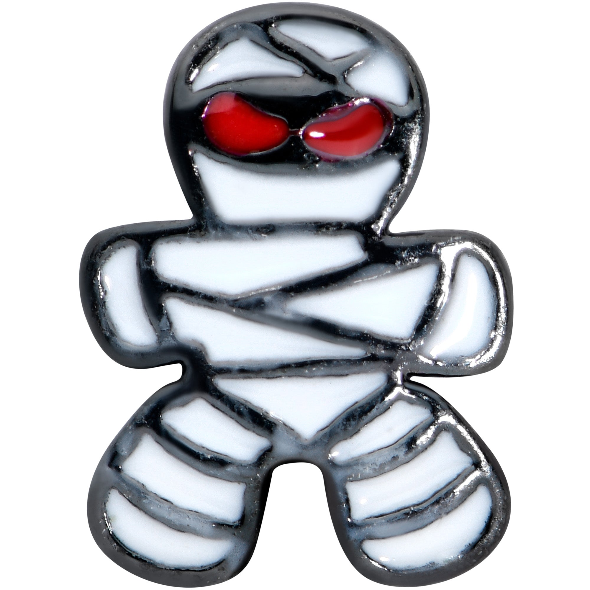 16G 5/16 Black Red Eye Mummy Halloween Labret Monroe Tragus