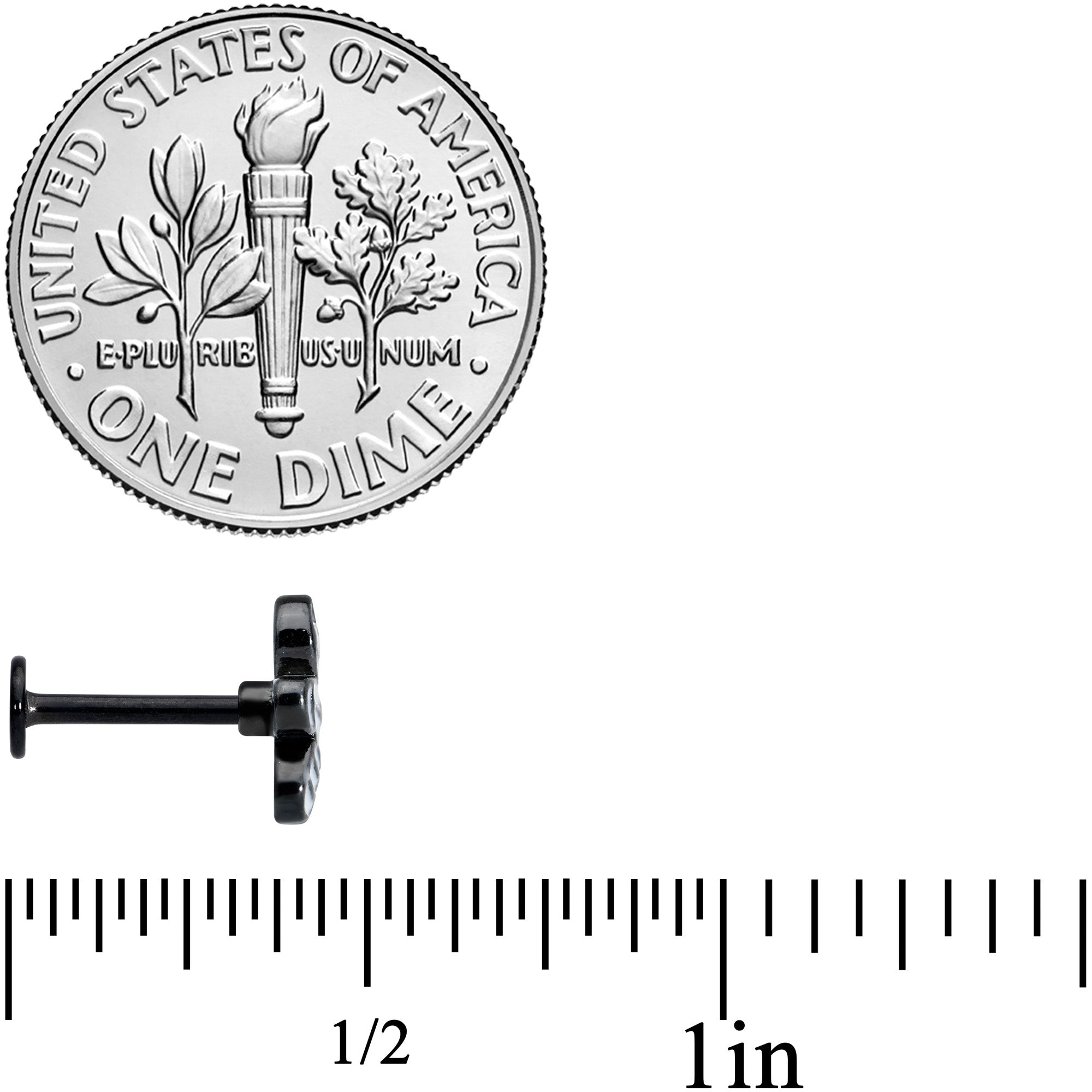 16G 5/16 Black Red Eye Mummy Halloween Labret Monroe Tragus