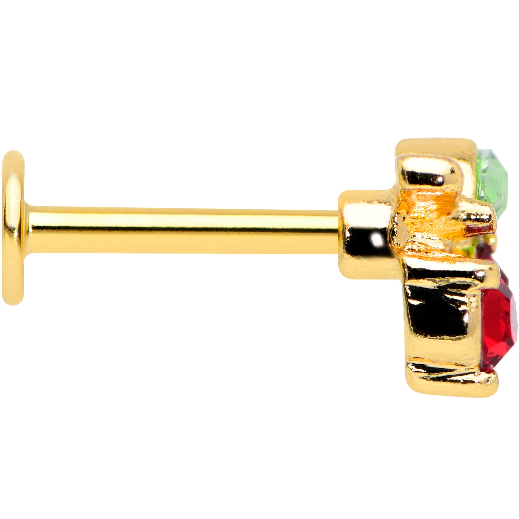 16G 5/16 Red Gem Gold Hue Tasty Cherry Fruit Labret Monroe Tragus