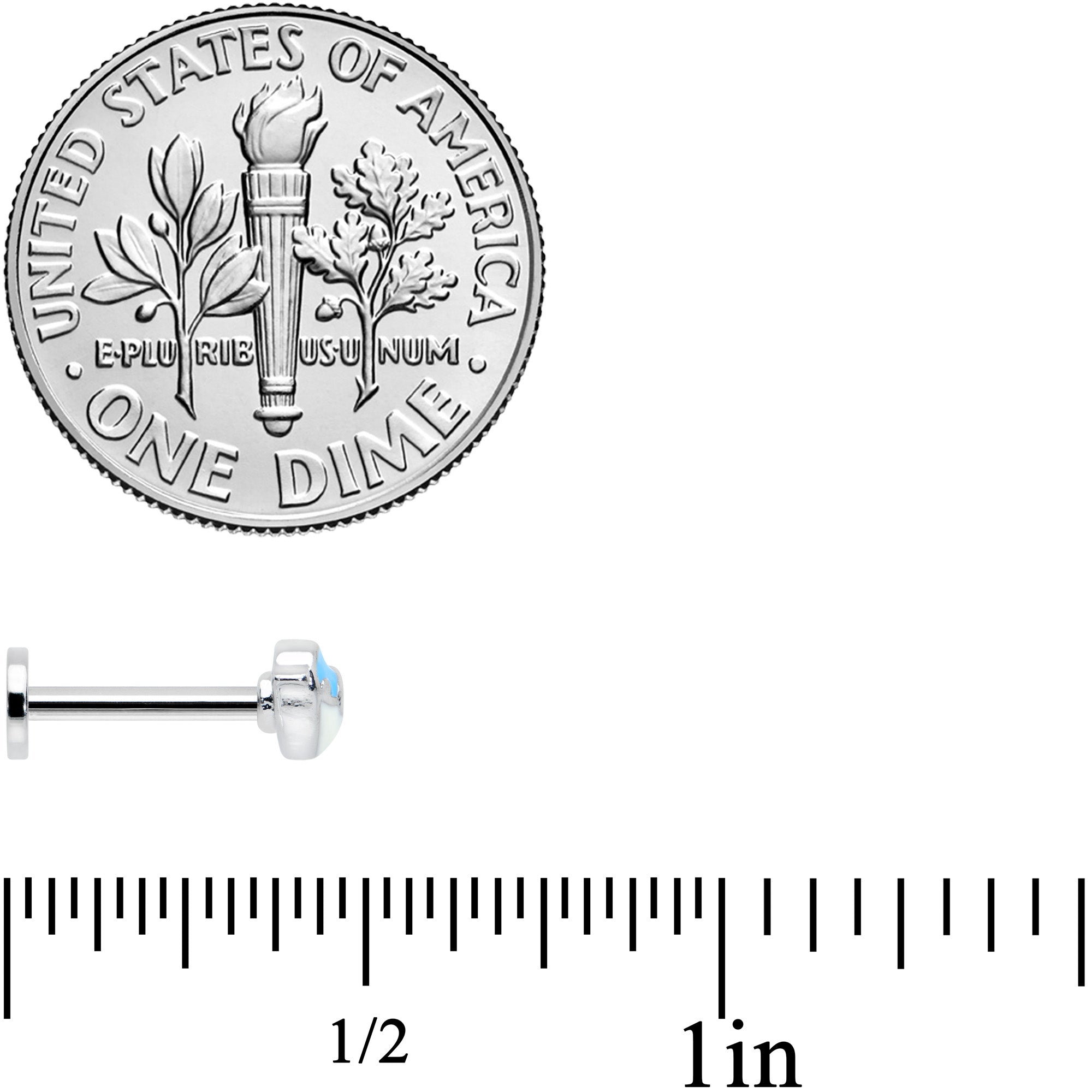 16G 5/16 Happy Little Blue Bird Labret Monroe Tragus