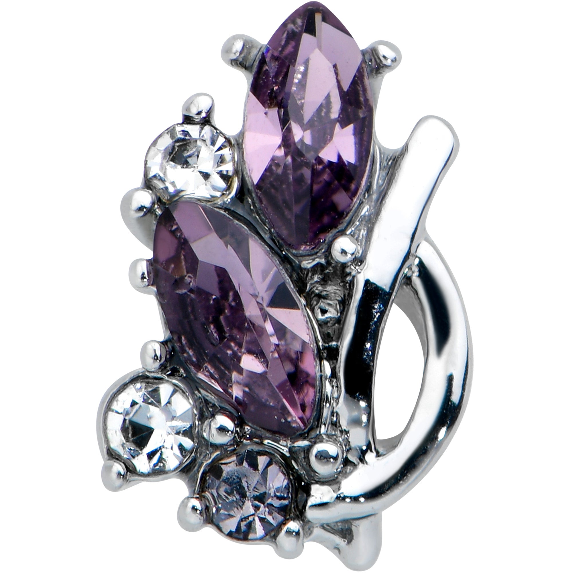 16G 1/4 Clear Purple Gem Abstract Elegance Cartilage Tragus