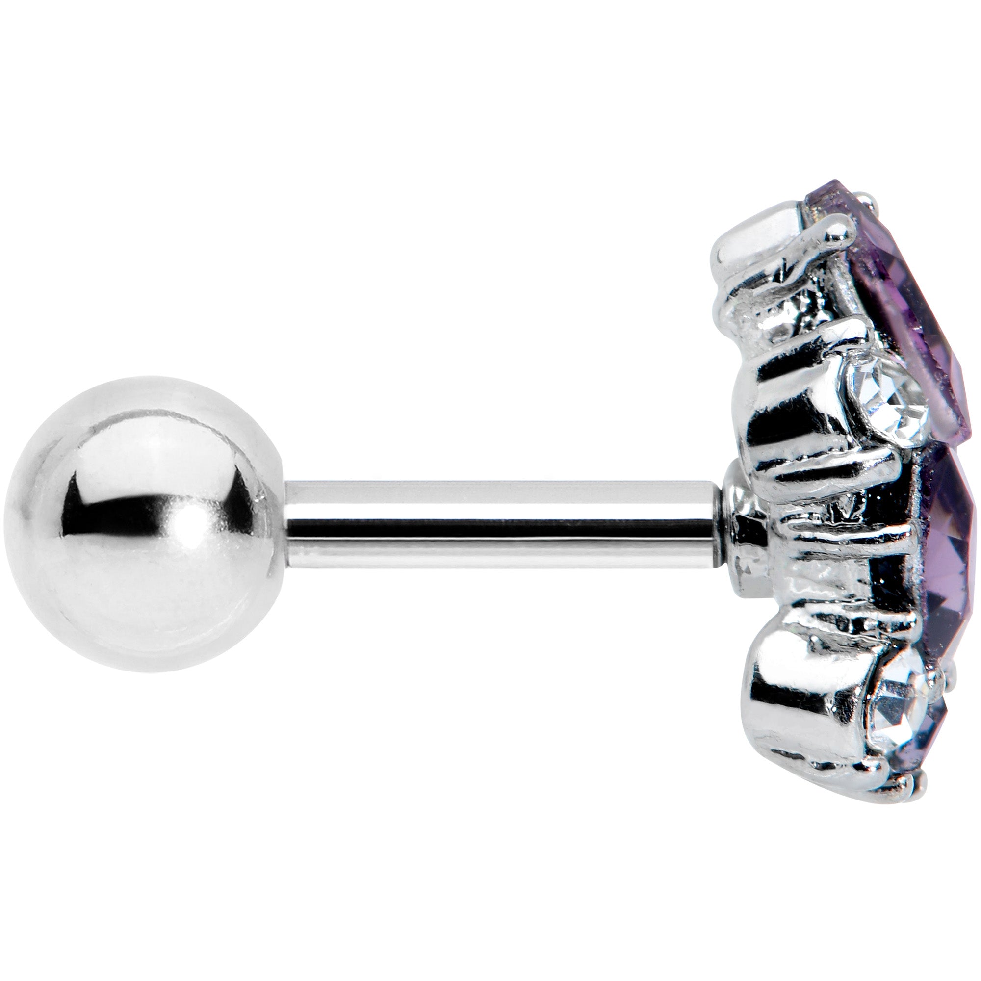 16G 1/4 Clear Purple Gem Abstract Elegance Cartilage Tragus