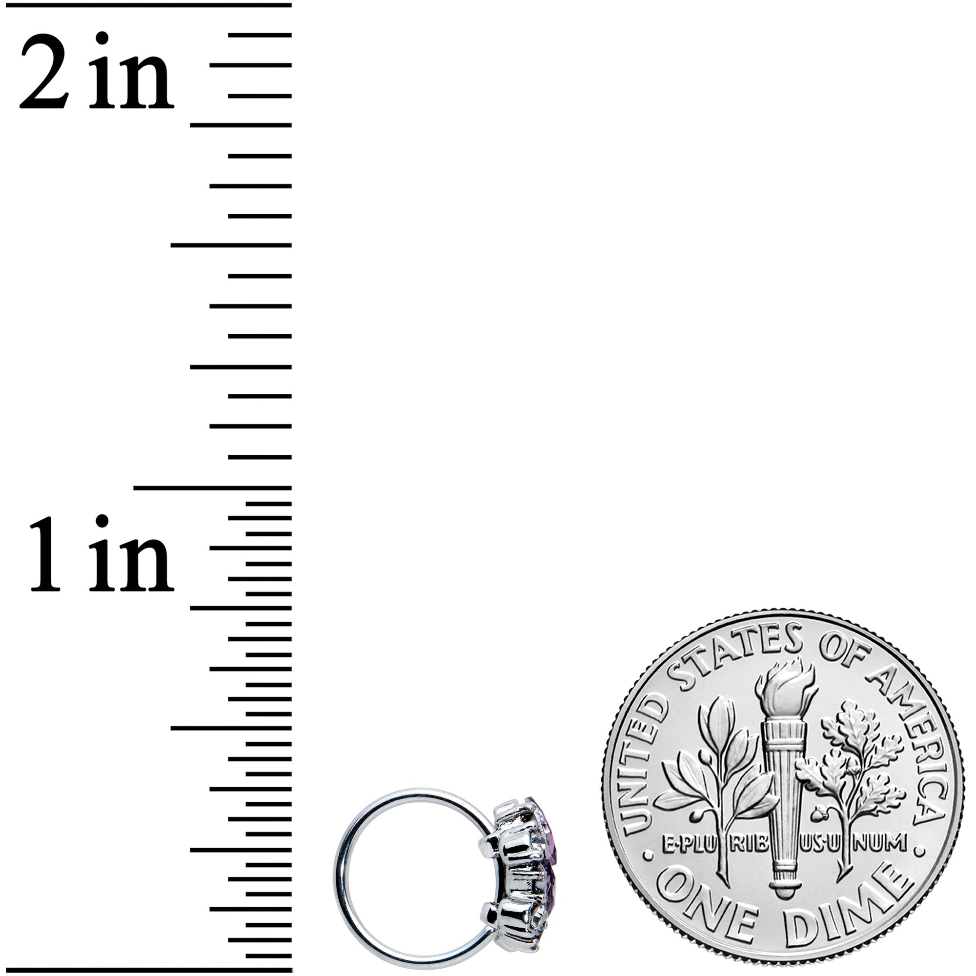 20G 5/16 Clear Purple Gem Abstract Elegance Nose Hoop