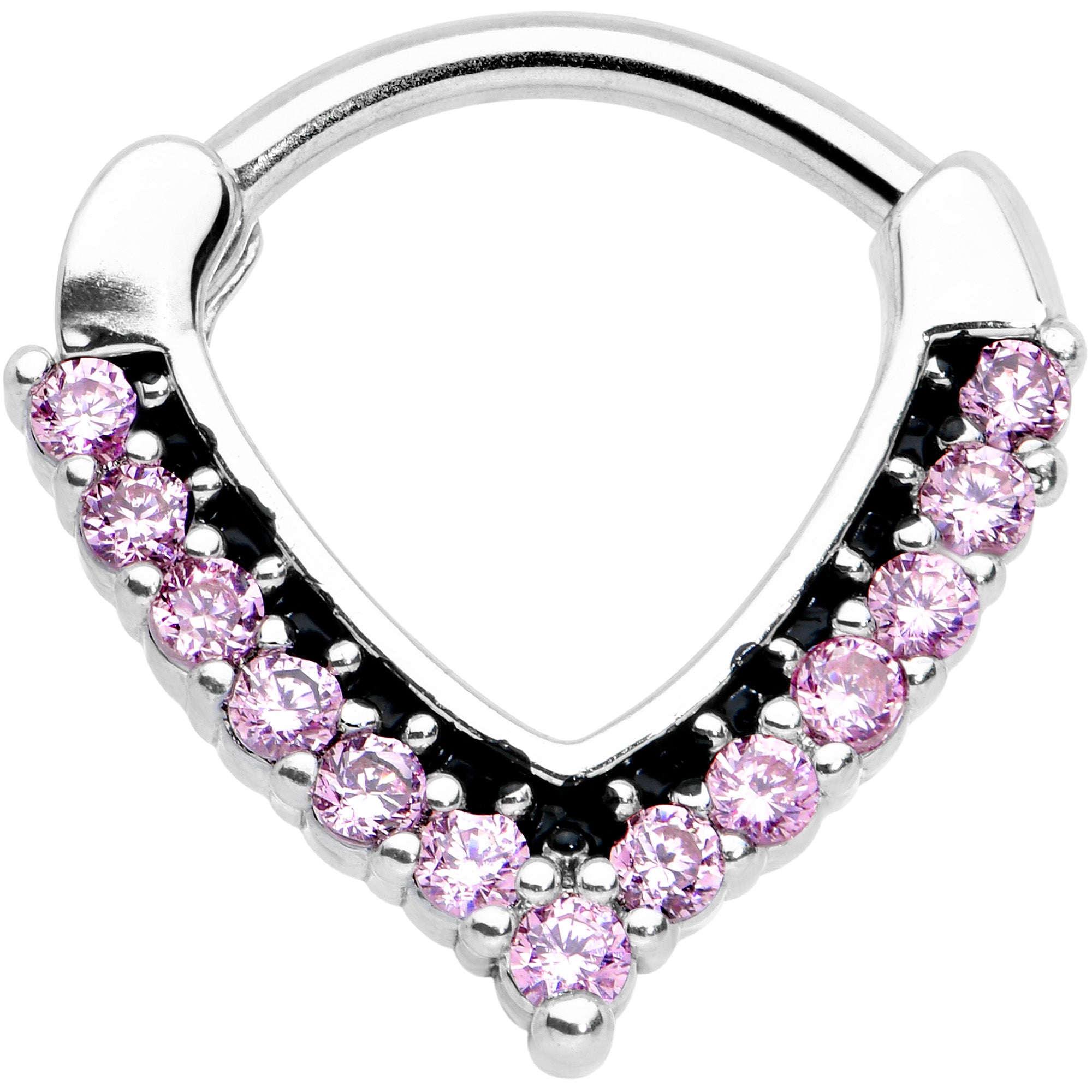 16G 5/16 Pink CZ Gem Classic Chevron Cartilage Clicker