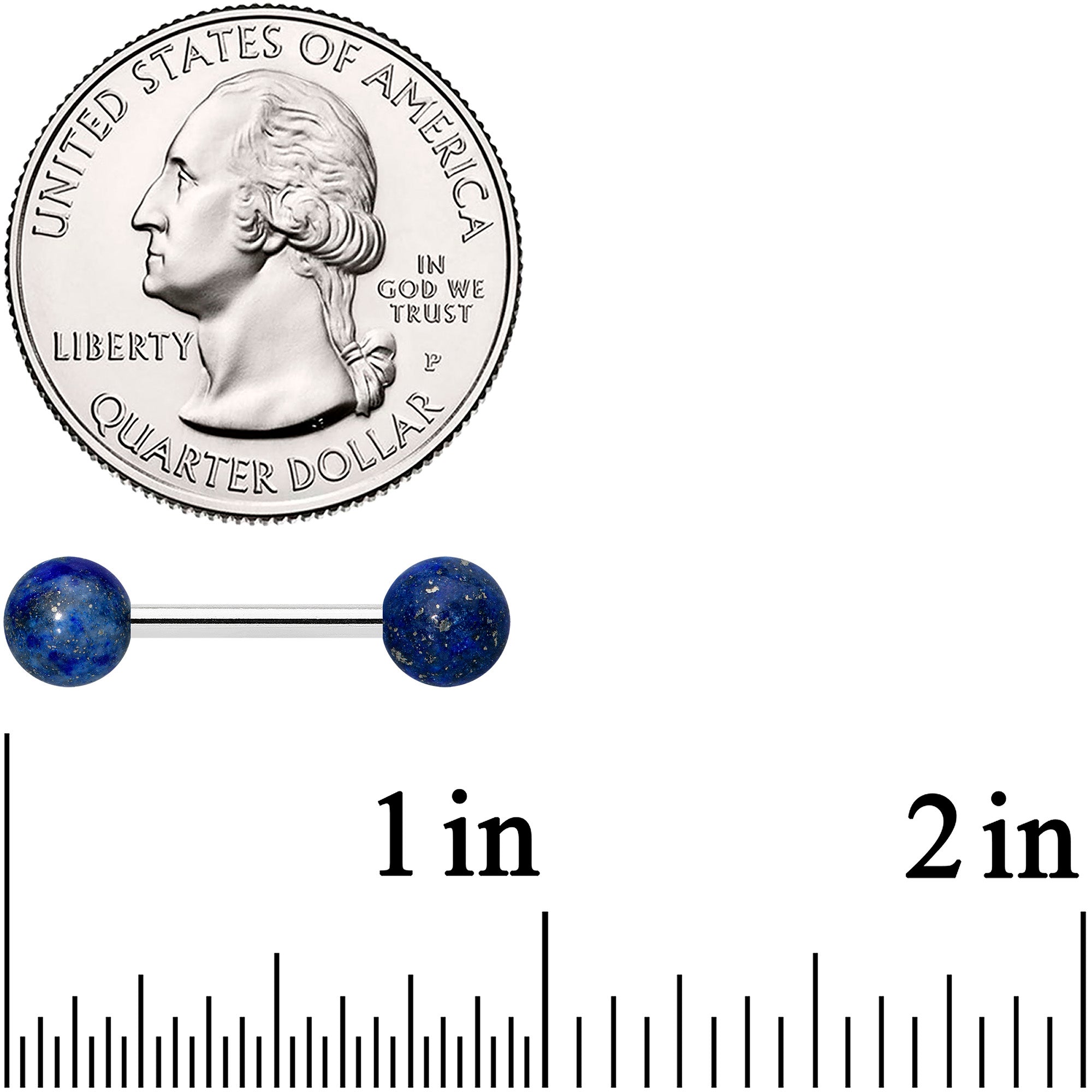 14G 1/2 Elegant Blue Agate Barbell Nipple Ring Set