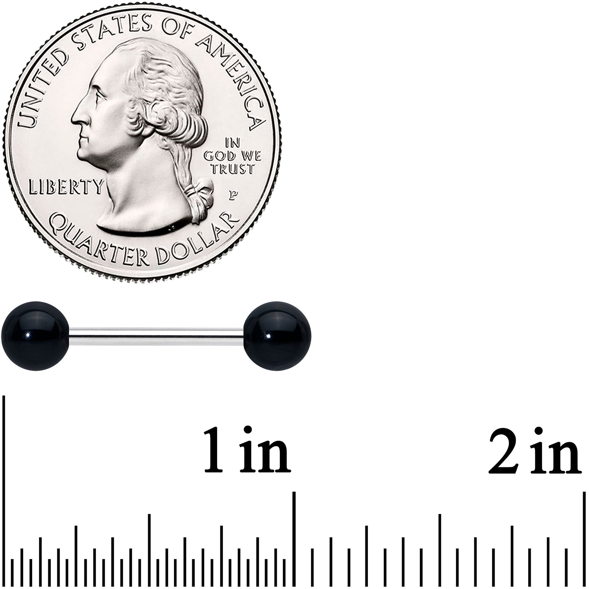 Elegant Black Agate Barbell Tongue Ring