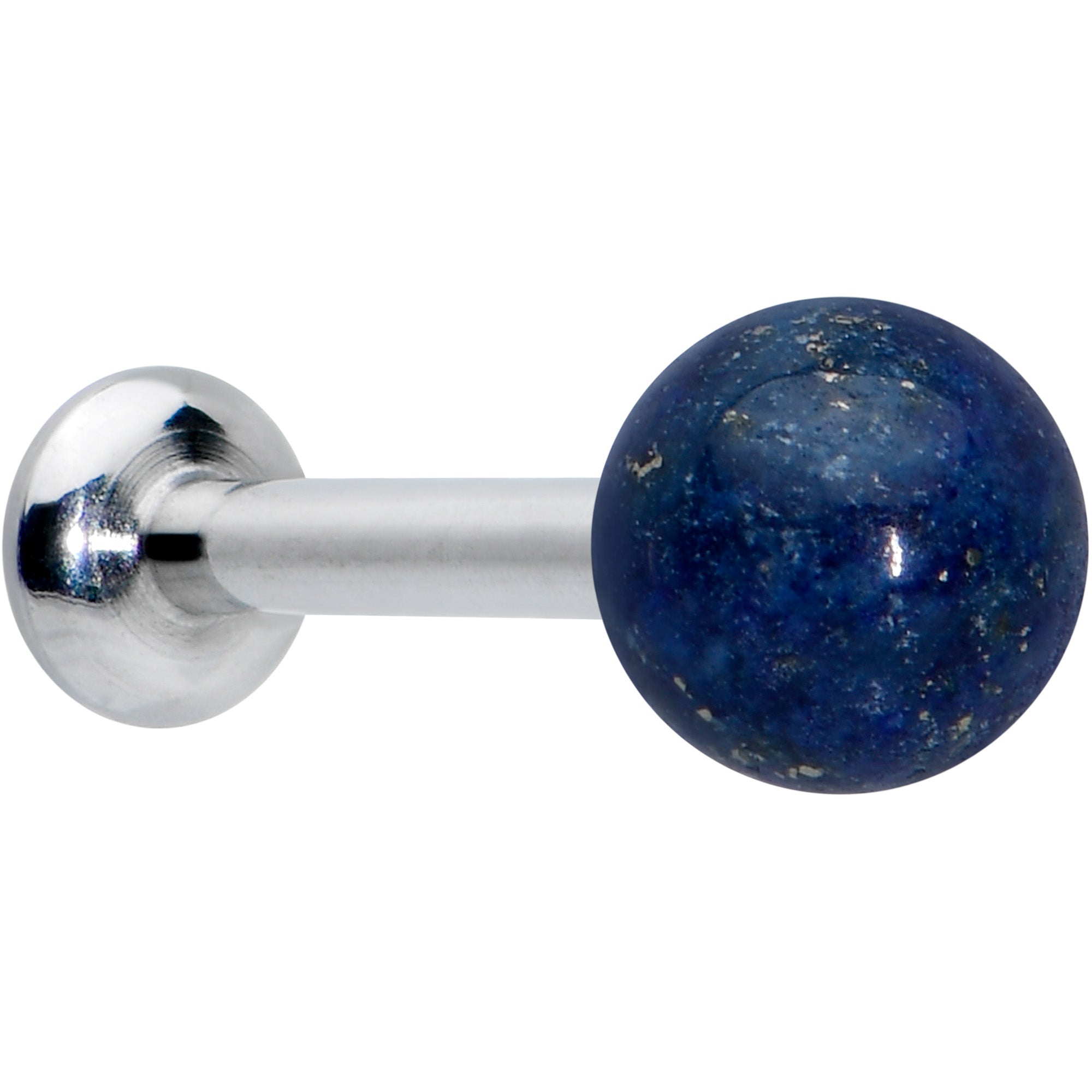 16G 1/4 Elegant Blue Agate Internally Threaded Labret Tragus