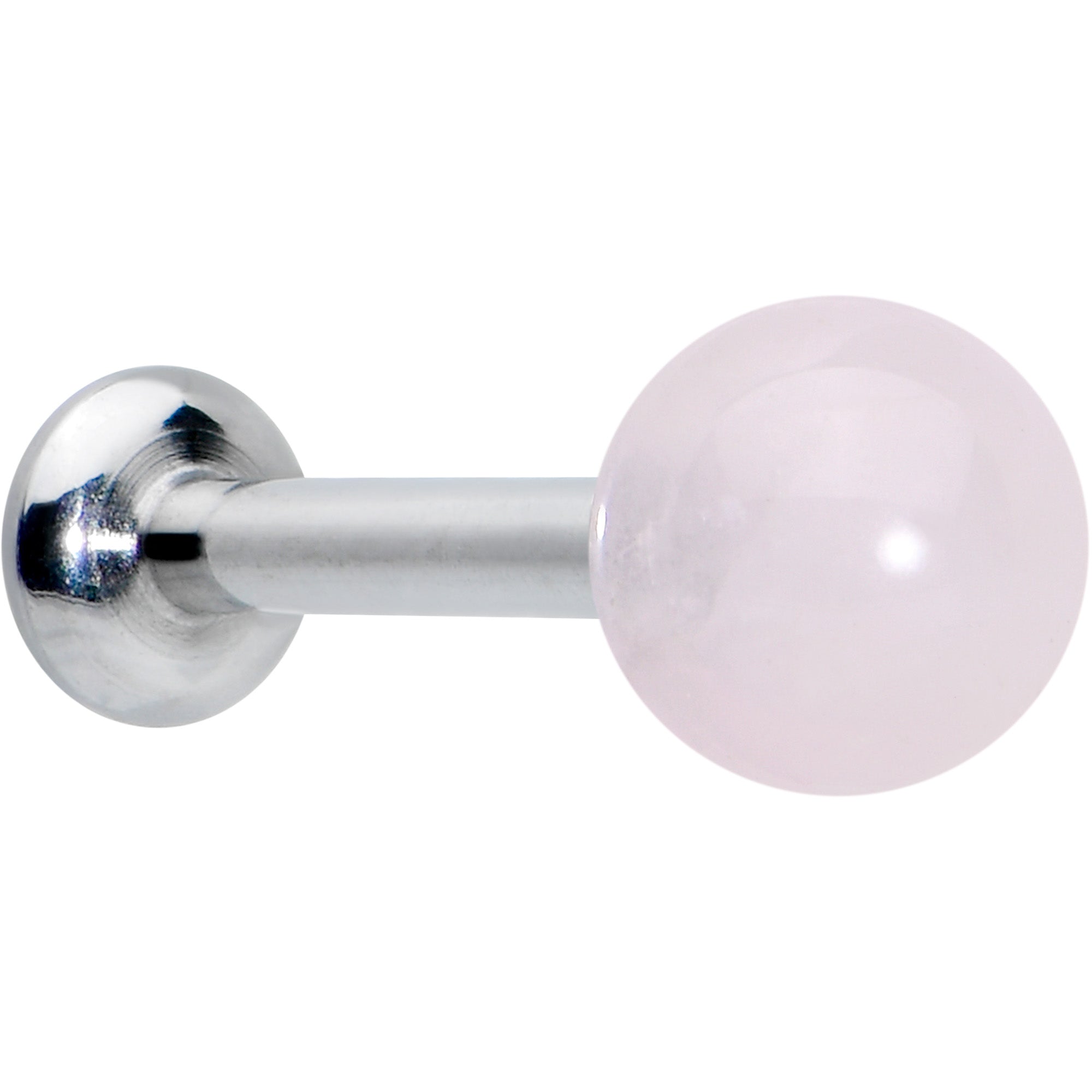 16G 1/4 Elegant Pink Rose Quartz Internal Threaded Labret Tragus