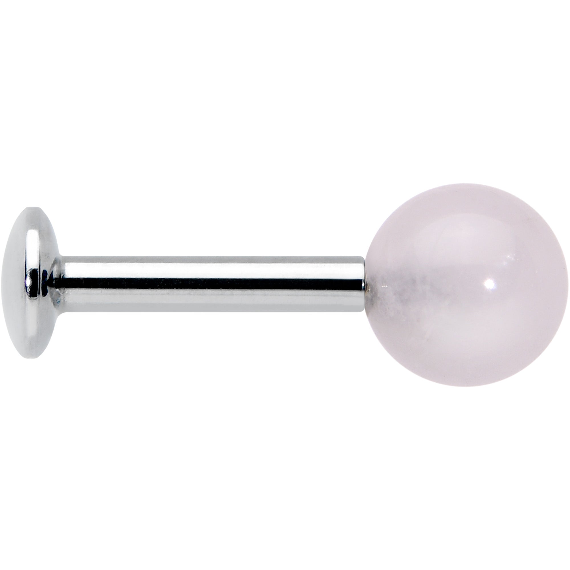 16G 1/4 Elegant Pink Rose Quartz Internal Threaded Labret Tragus