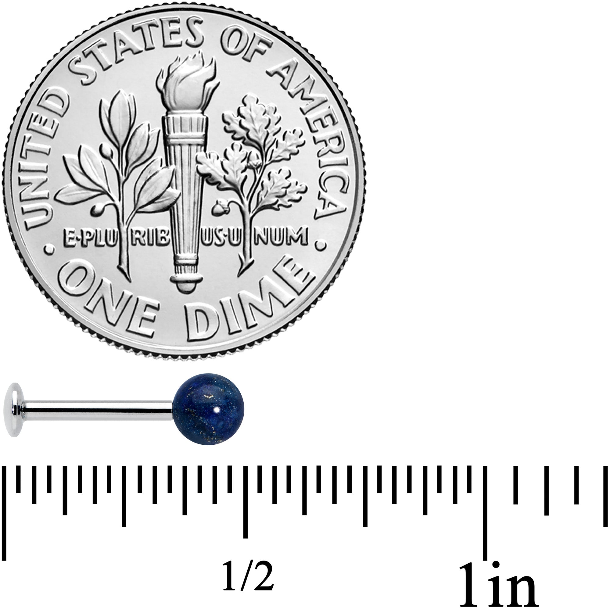 16G 5/16 Elegant Blue Agate Internally Threaded Labret Tragus