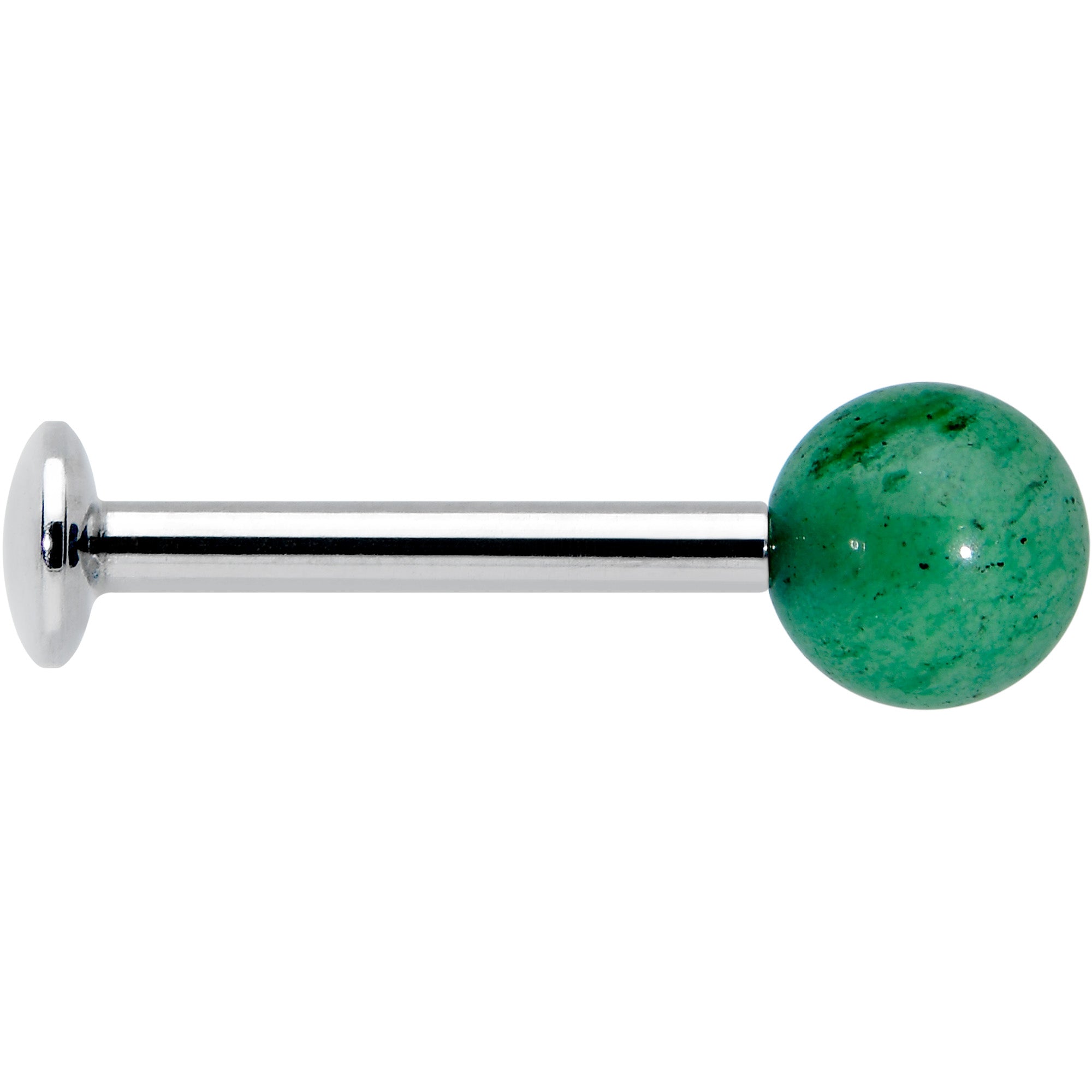 16G 5/16 Elegant Green Jade Internally Threaded Labret Tragus