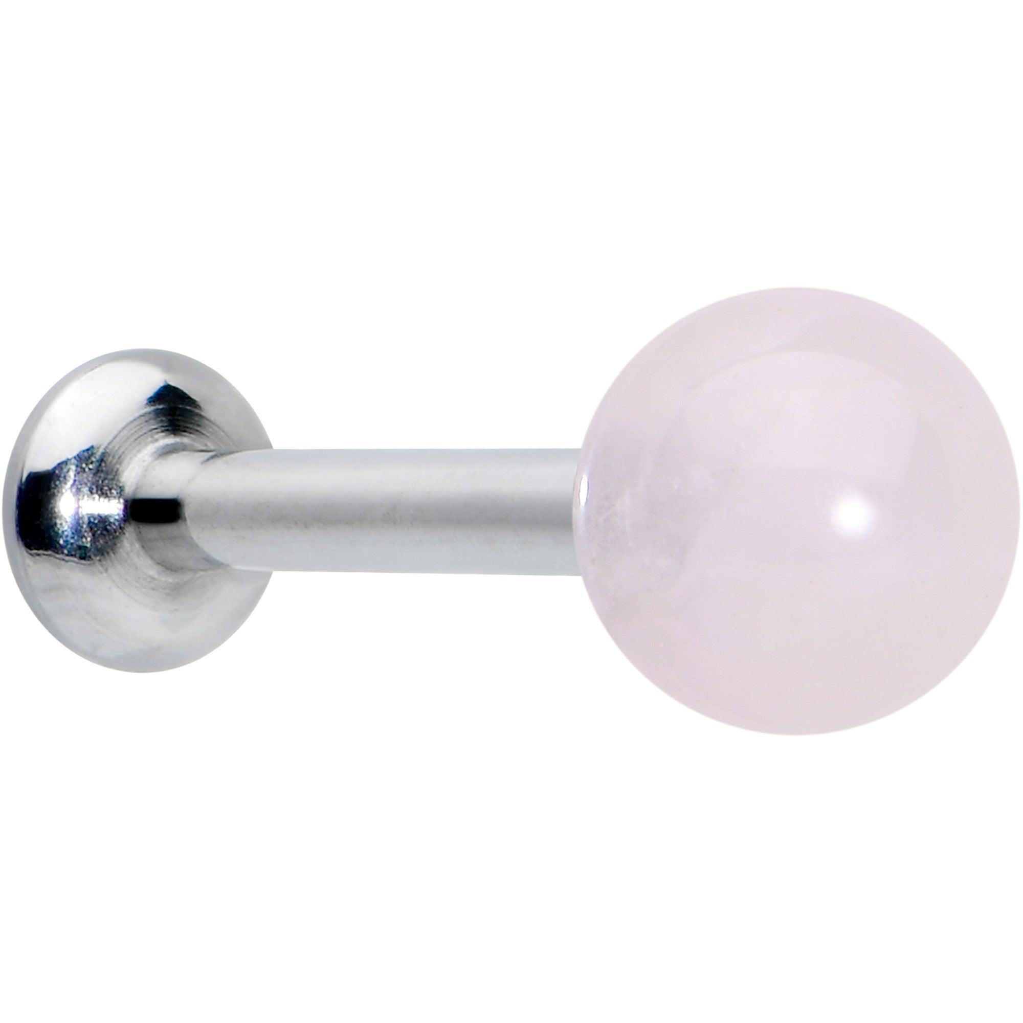 16G 5/16 Elegant Pink Rose Quartz Internal Threaded Labret Tragus