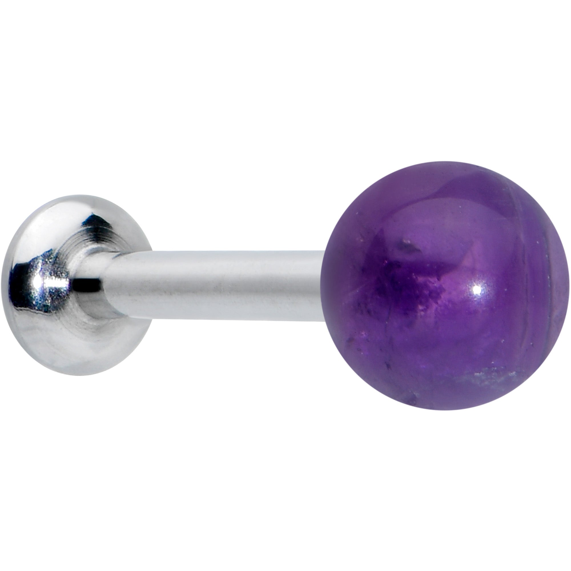 16G 5/16 Elegant Purple Amethyst Internal Threaded Labret Tragus