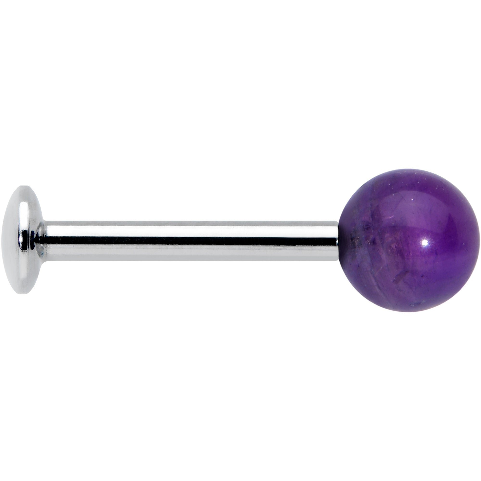 16G 5/16 Elegant Purple Amethyst Internal Threaded Labret Tragus