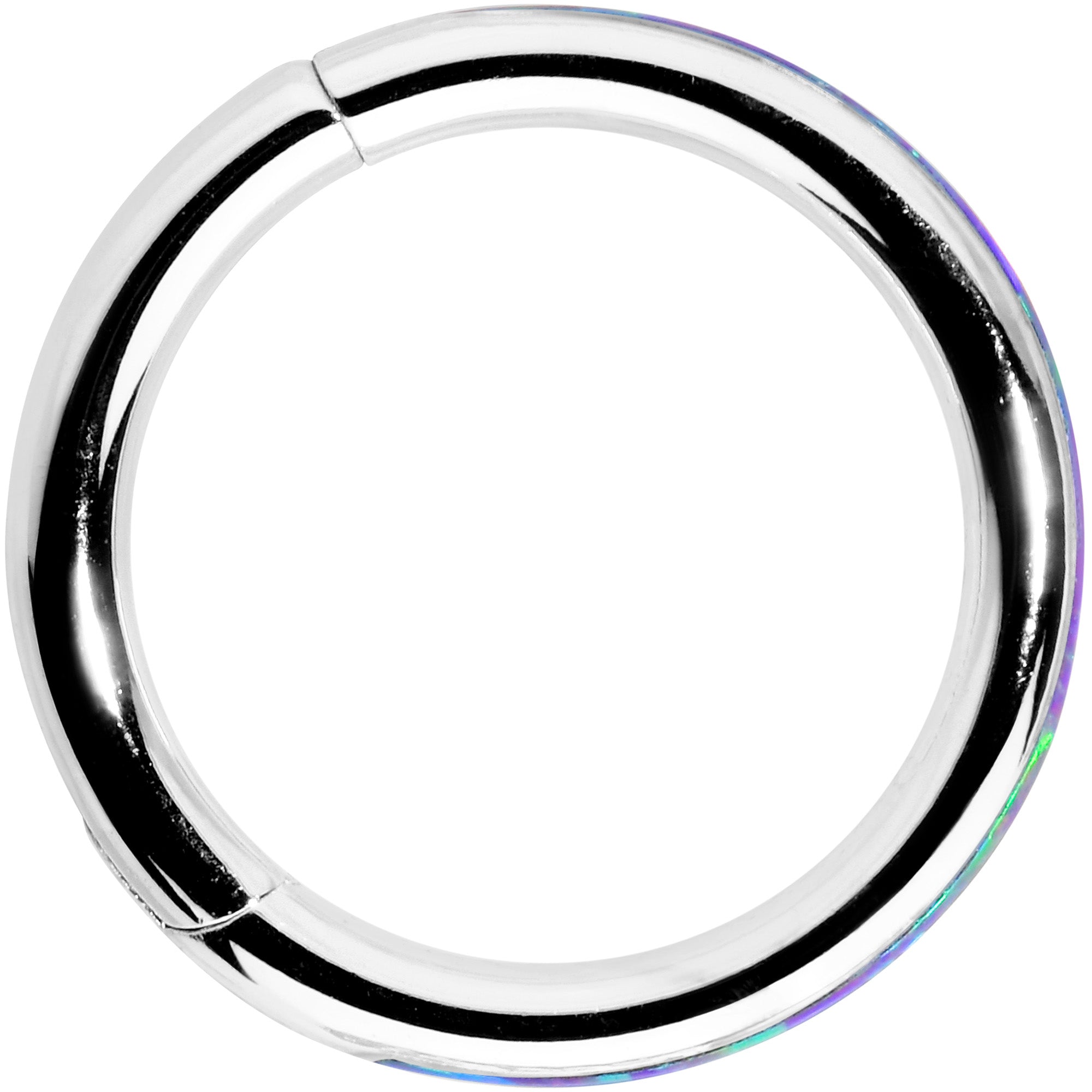16G 5/16 Purple Synthetic Opal Forward Facing Hinged Segment Ring