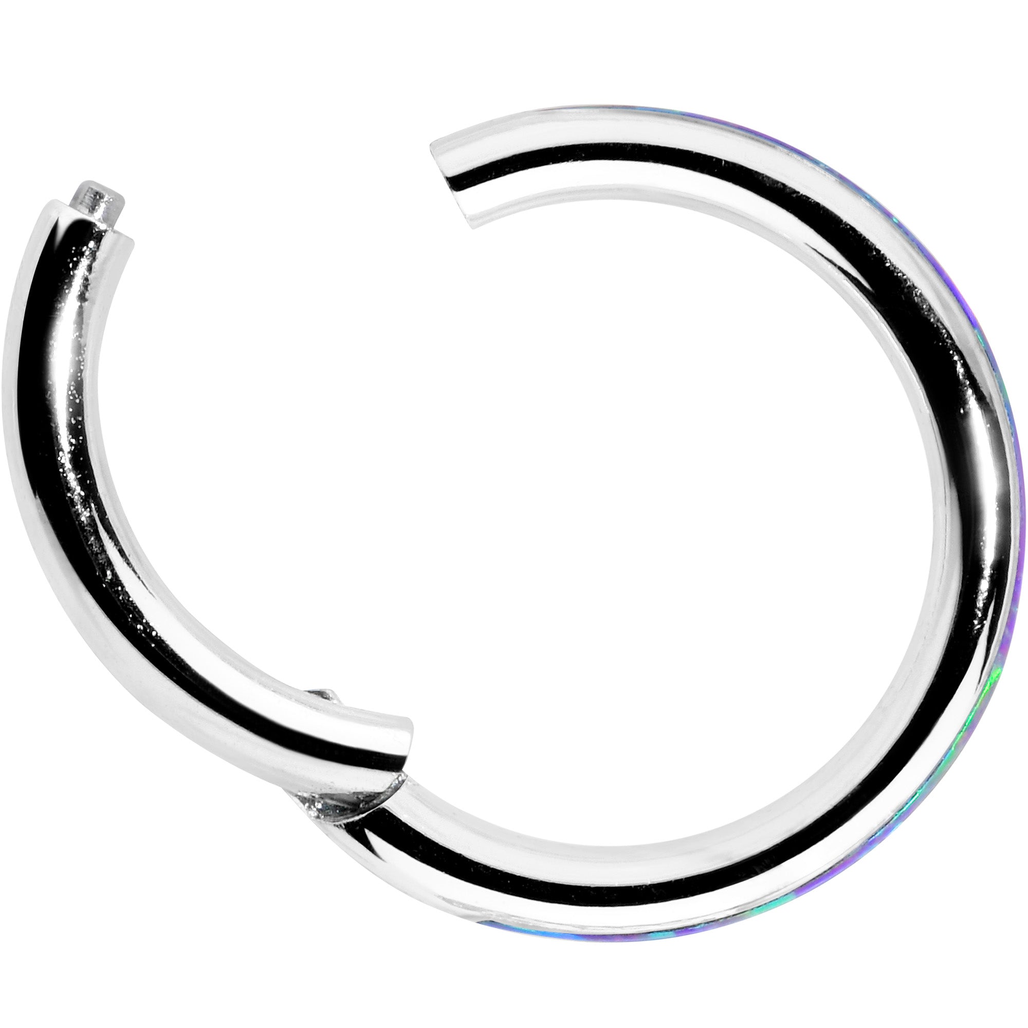 16G 5/16 Purple Synthetic Opal Forward Facing Hinged Segment Ring