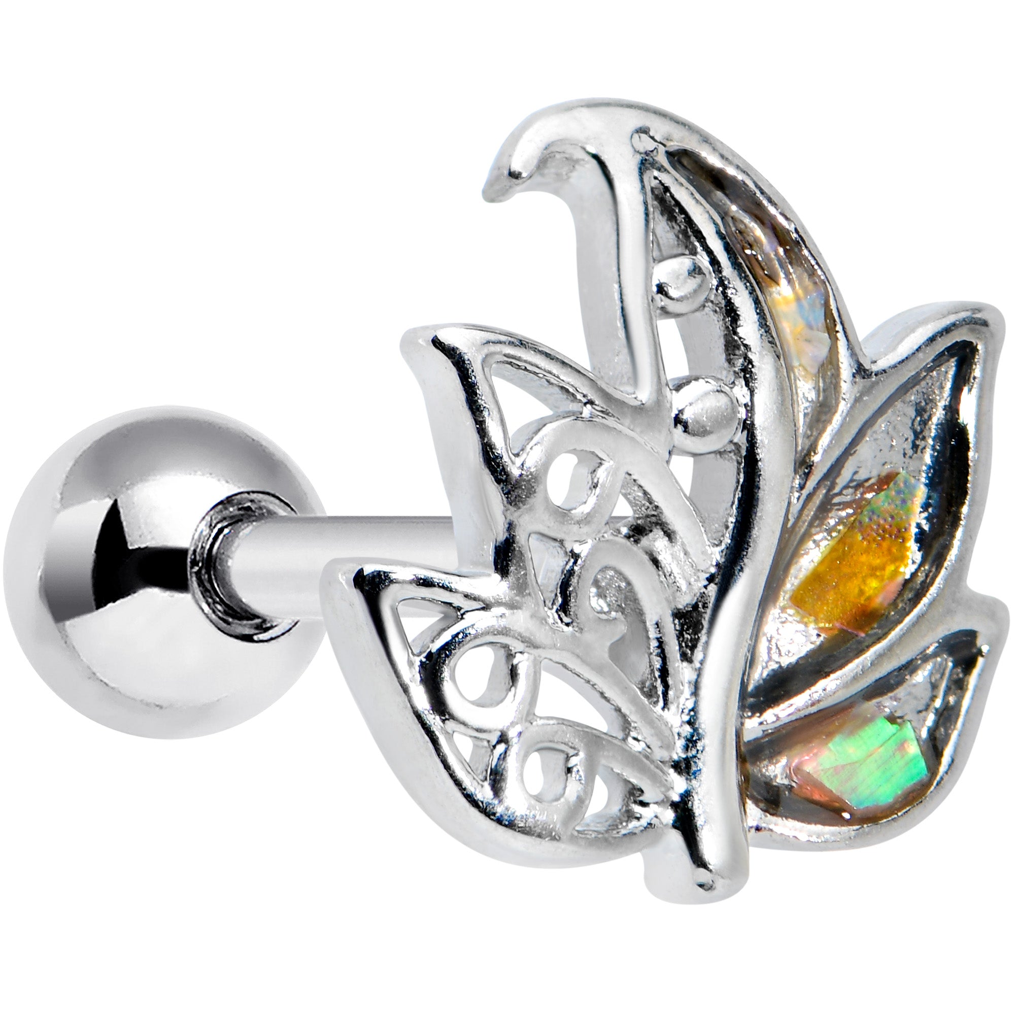 16G 1/4 Autumnal Colors Maple Leaf Cartilage Tragus Earring