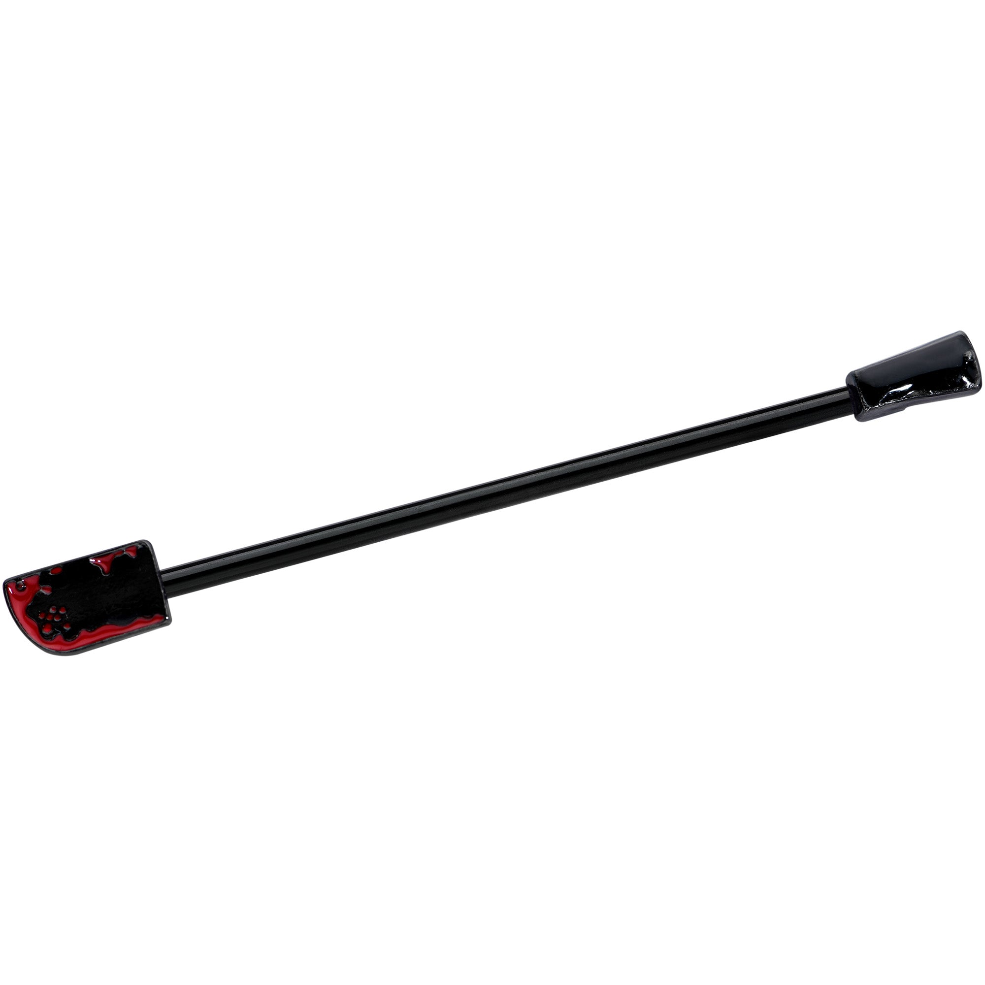 14G Black Bloody Axe Halloween Industrial Barbell 38mm