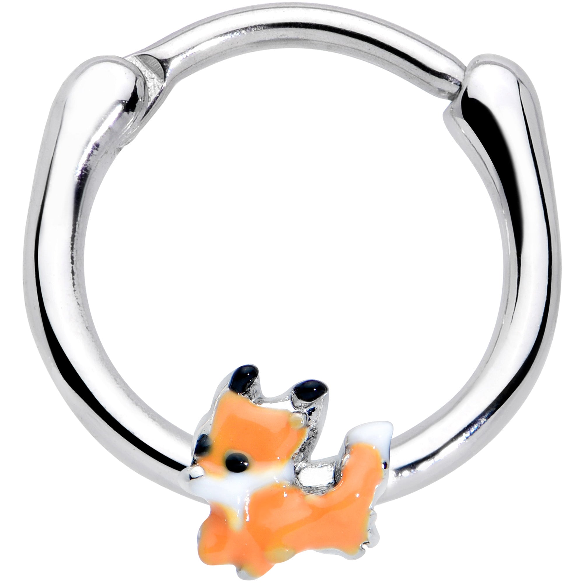 16G 3/8 Cute Fall Fox Cartilage Clicker