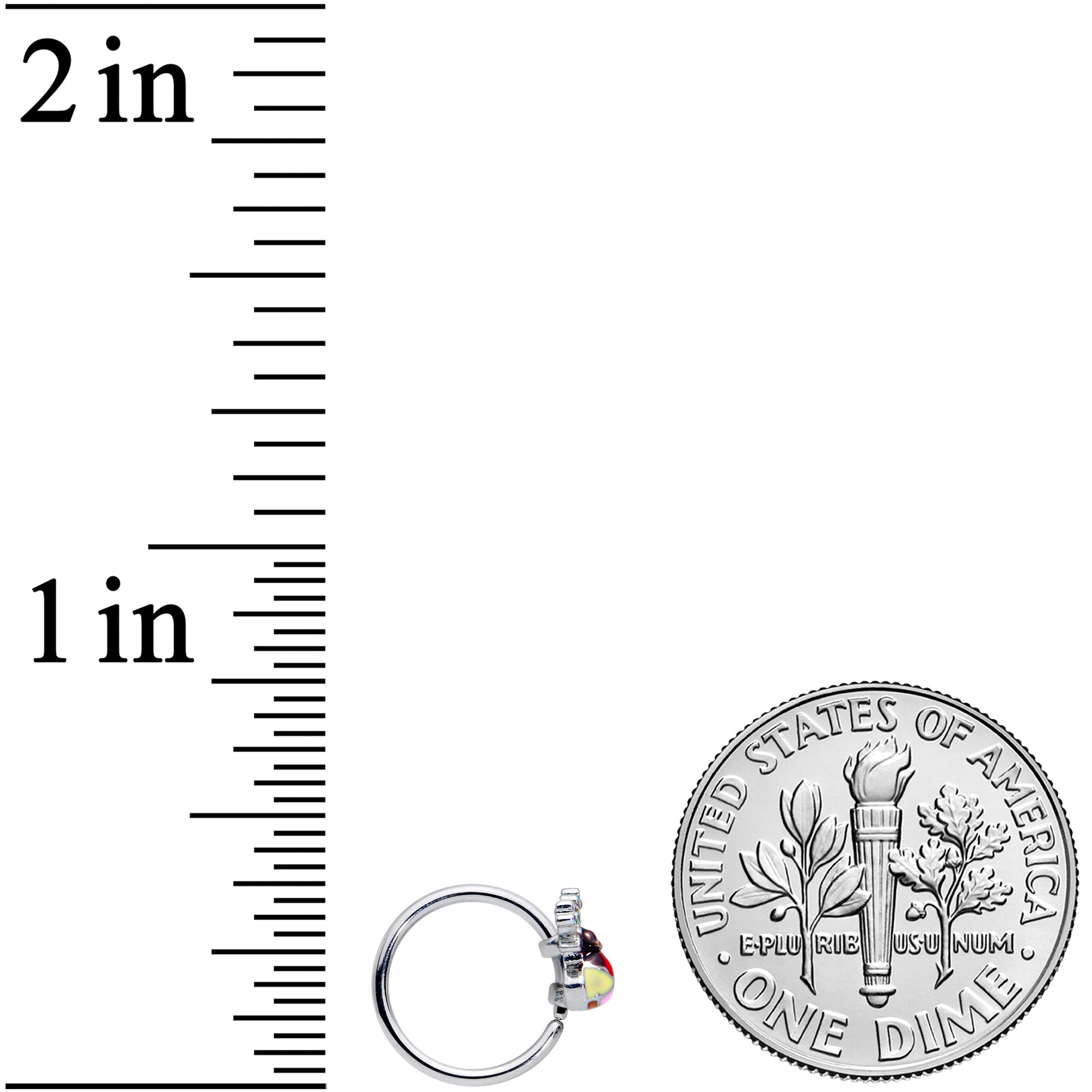 20G 5/16 Colorful Reindeer Christmas Nose Hoop