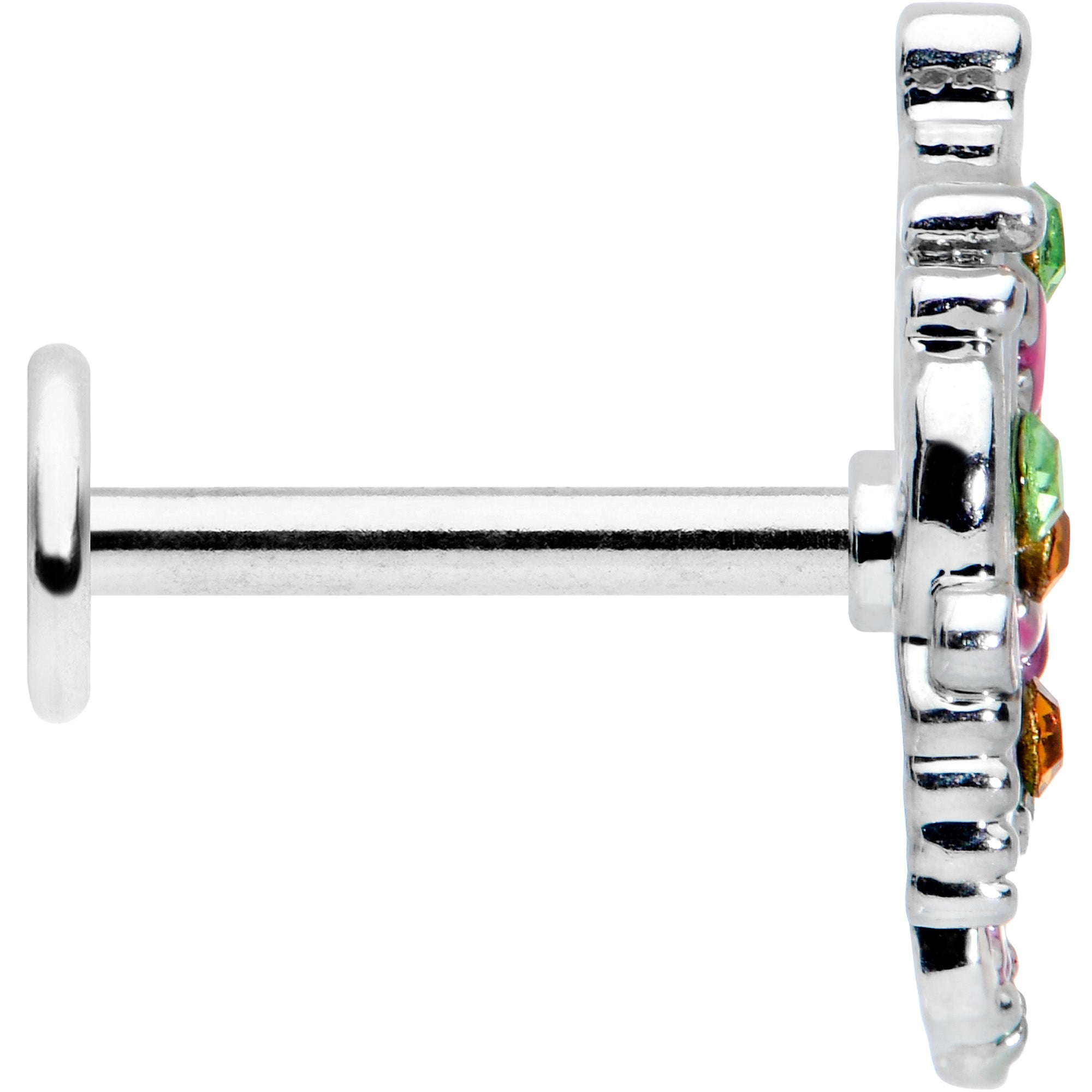 16G 5/16 Green Orange Gem Texture Butterfly Labret Monroe Tragus