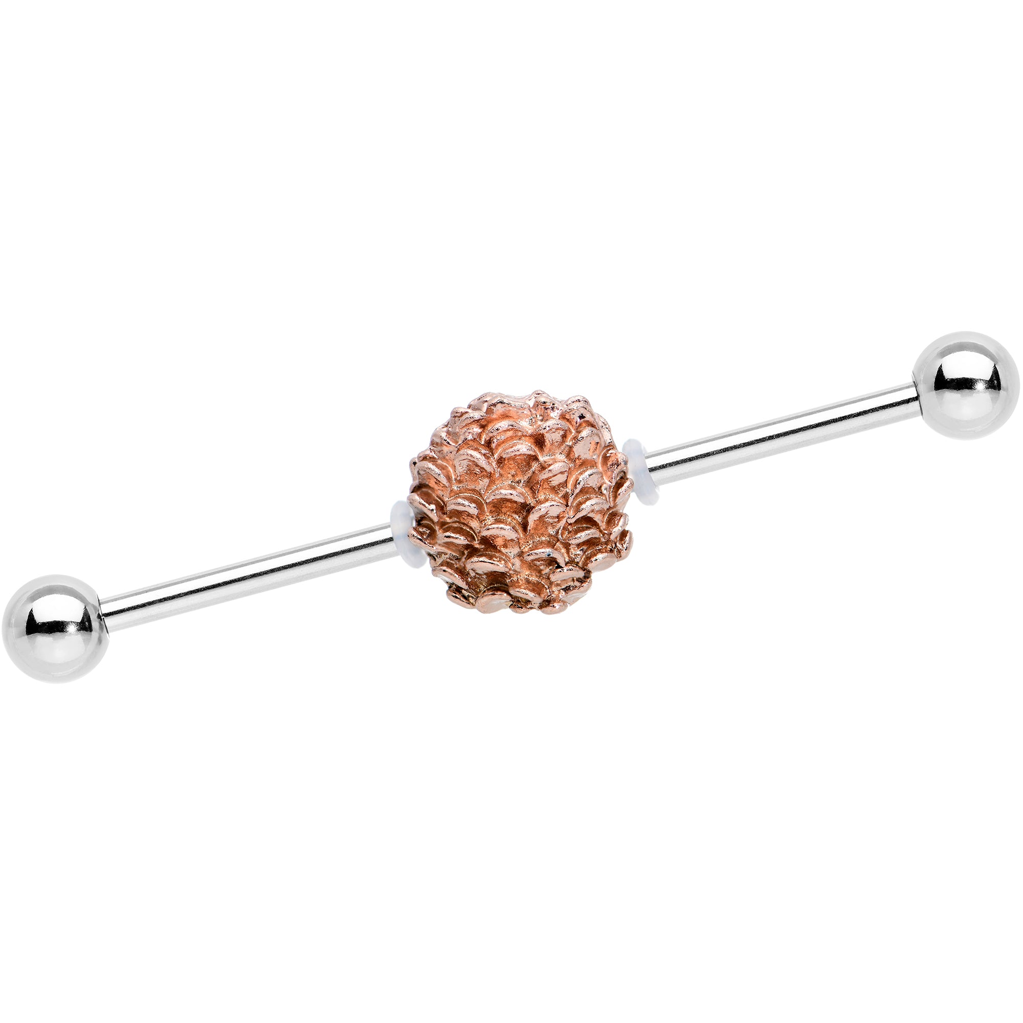 14G Autumn Pine Cone Industrial Barbell 38mm