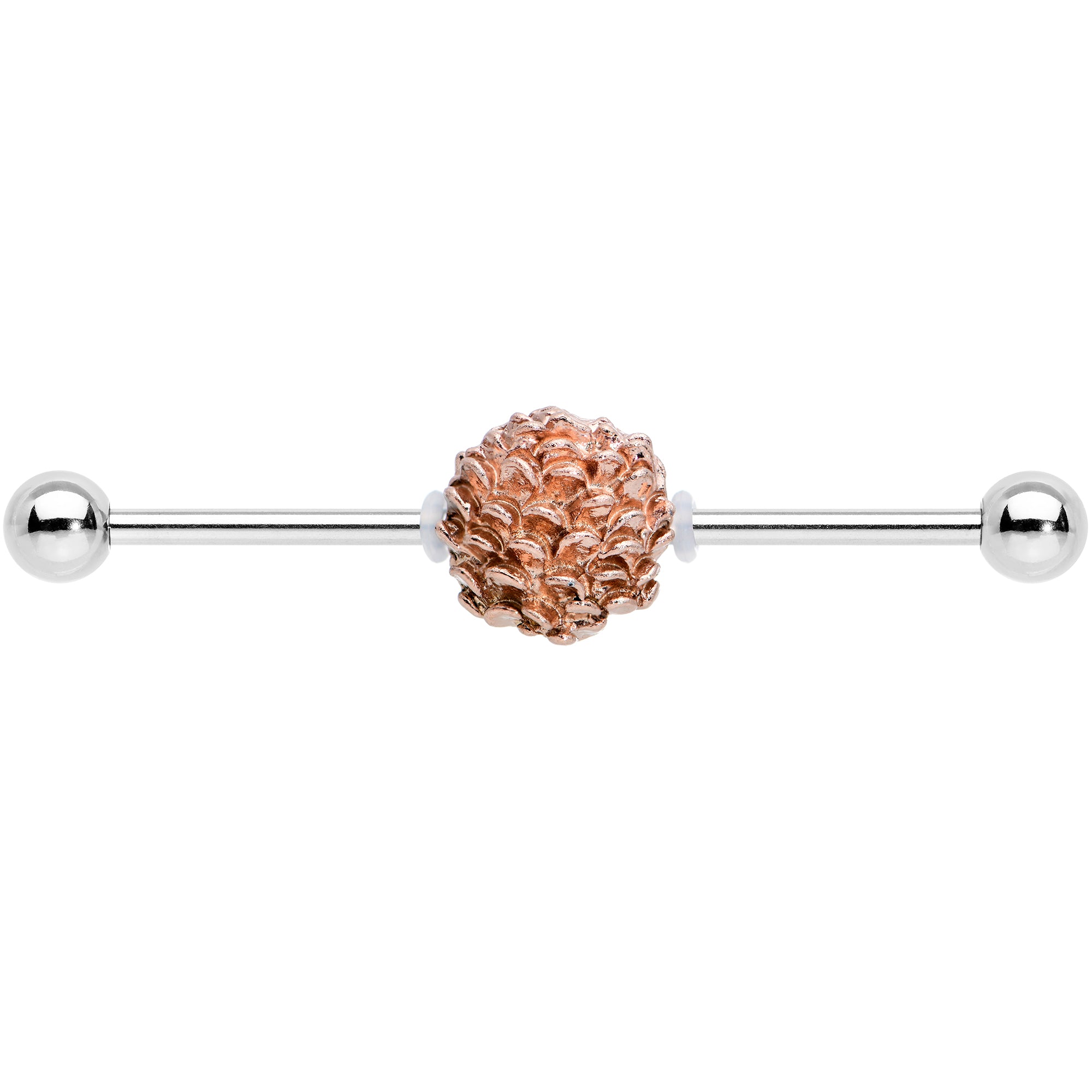 14G Autumn Pine Cone Industrial Barbell 38mm