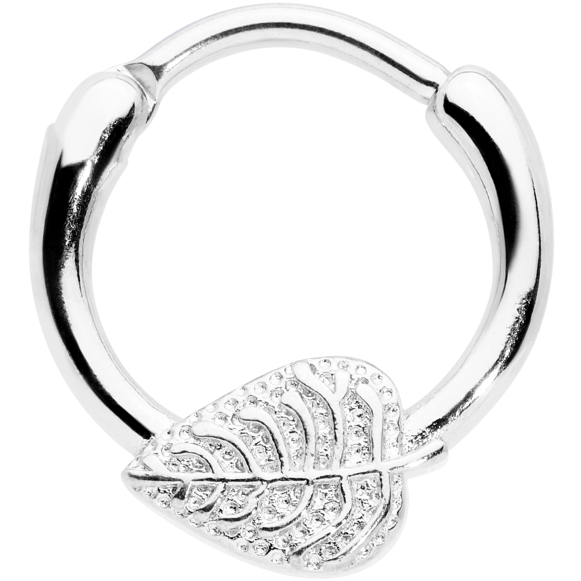 16G 3/8 Autumn Textured Leaf Cartilage Clicker Ring