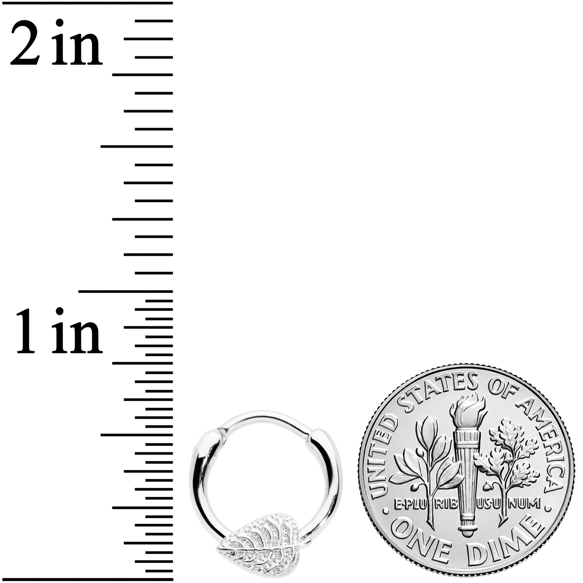 16G 3/8 Autumn Textured Leaf Cartilage Clicker Ring