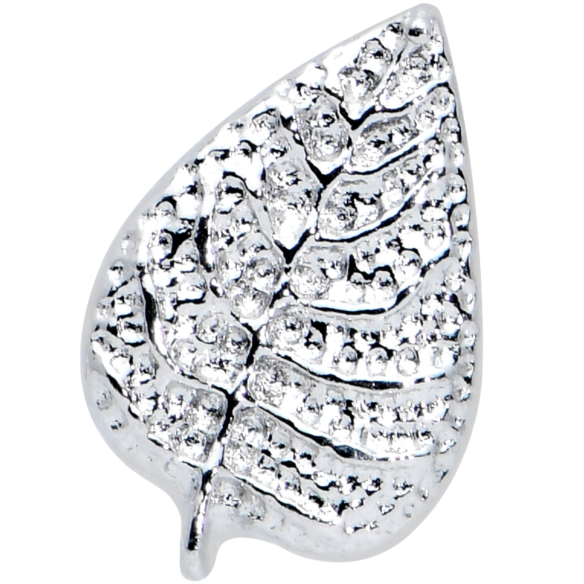 16G 1/4 Autumn Textured Leaf Cartilage Tragus Earring