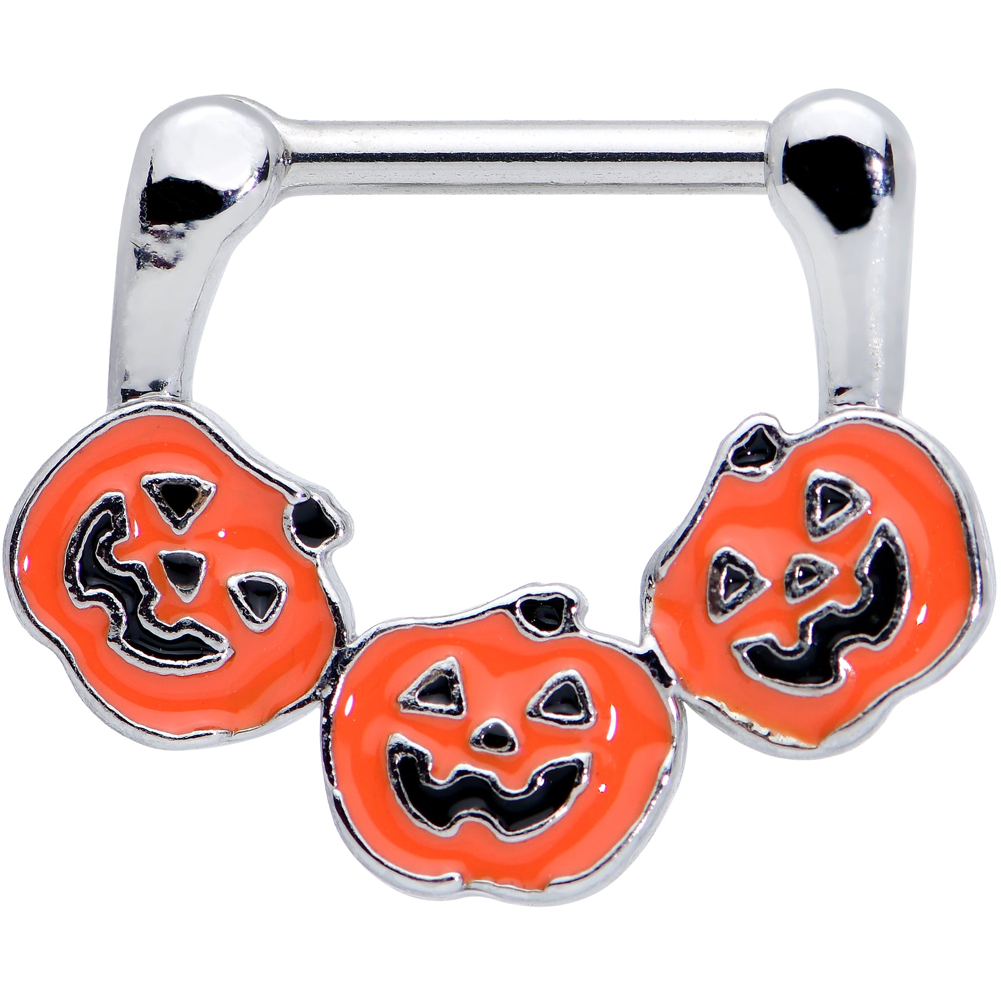 16G 5/16 Jack O Lantern Trio Pumpkin Halloween Cartilage Clicker