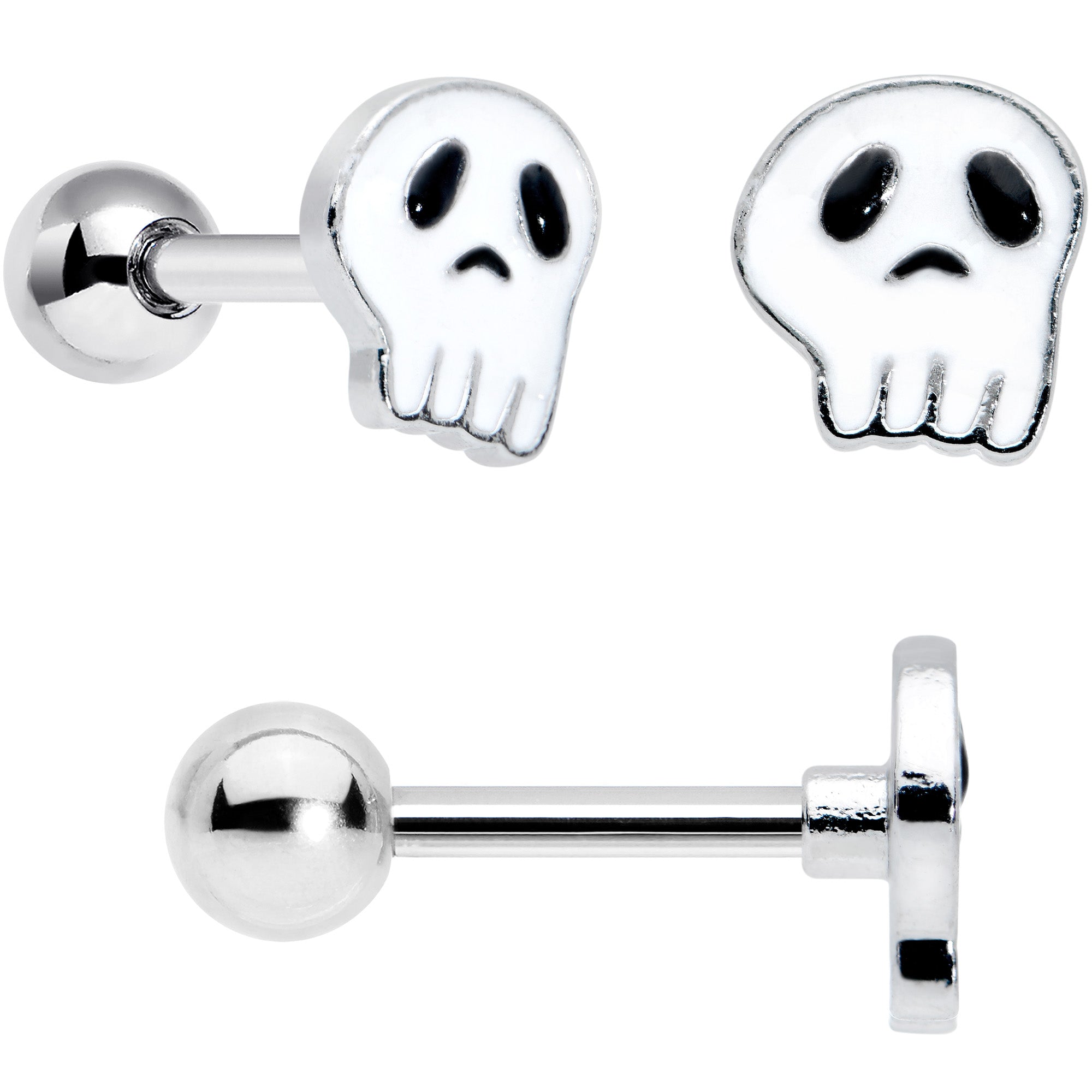 16G 1/4 Ghost Skull Eye Candy Halloween Cartilage Tragus Set of 3